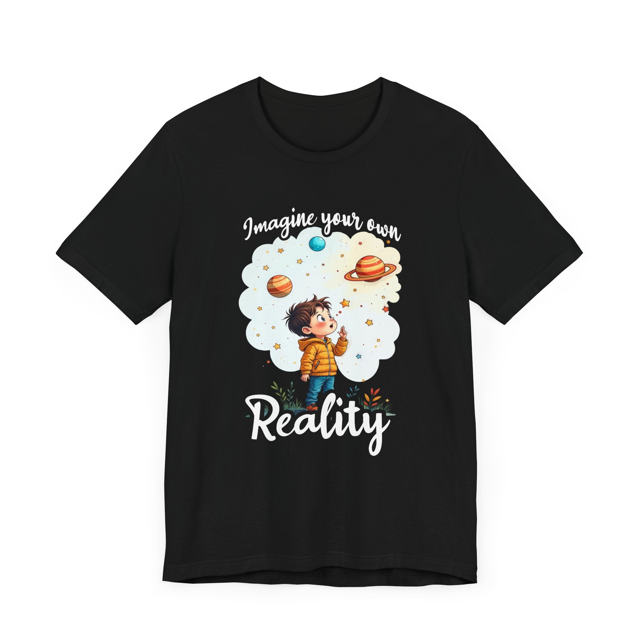 Digital Daydream - Imagine Your Own Reality – Toddler Dreaming Up Colorful Space Planets & Stars T-Shirt