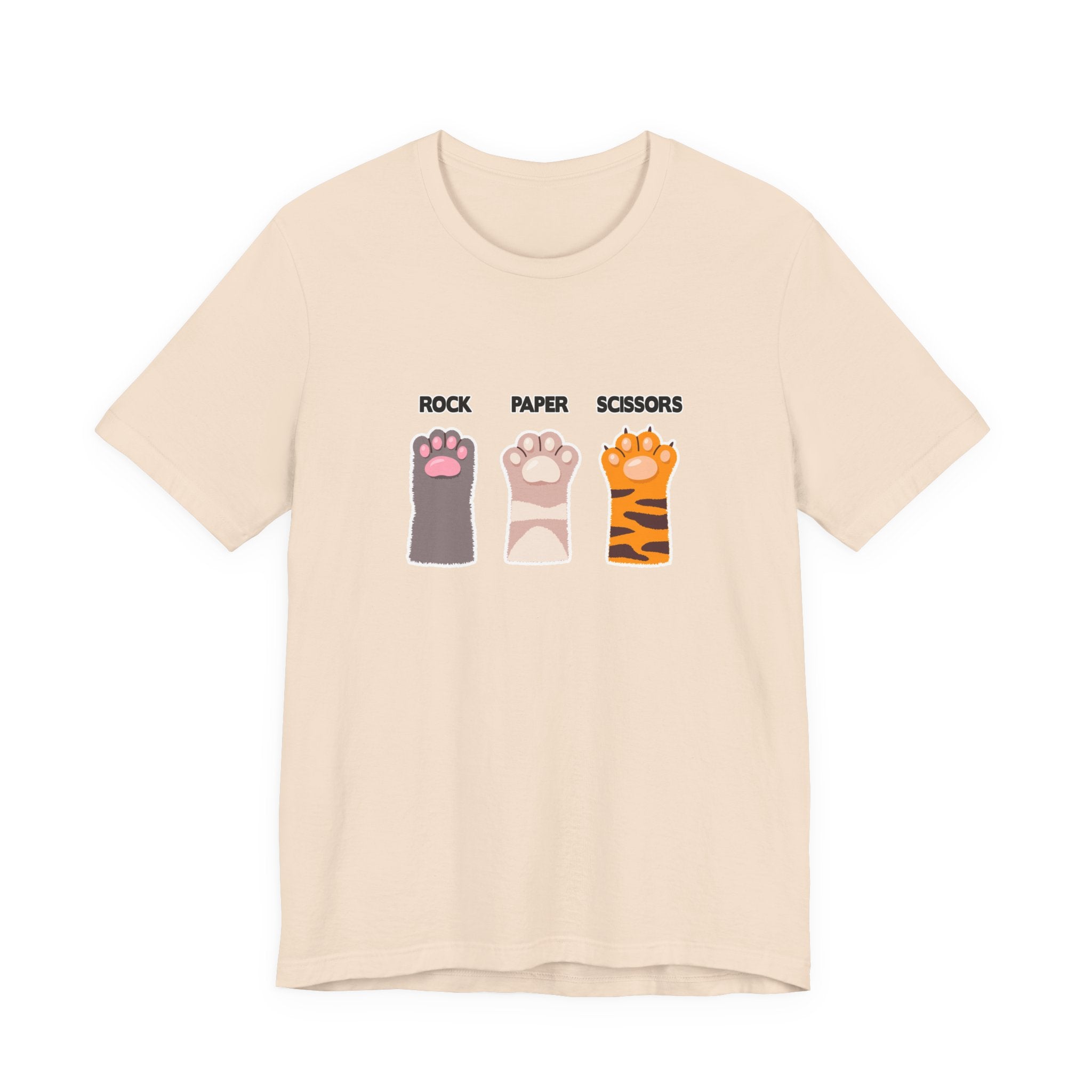 Rock Paper Scissors Cat Paw Tshirt Funny Feline Game Design