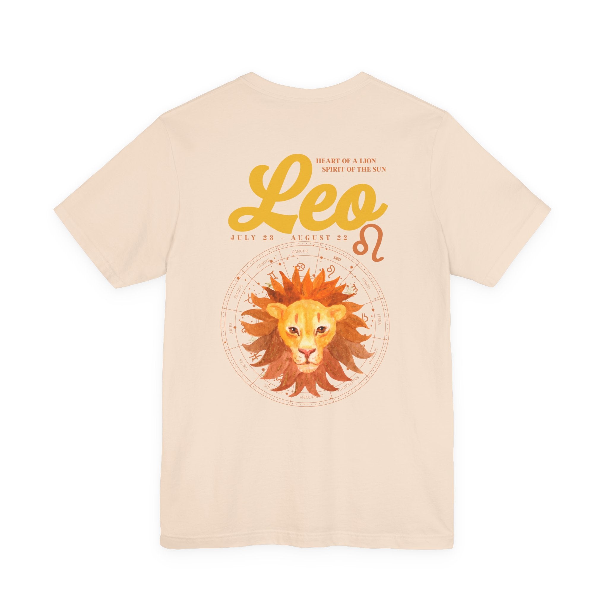 Leo Zodiac T-Shirt – Heart of the Lion, Spirit of the Sun Astrological wheel