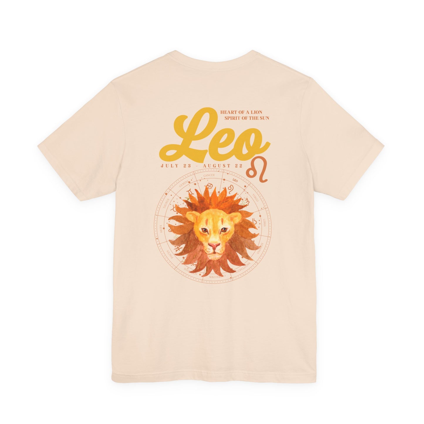 Leo Zodiac T-Shirt – Heart of the Lion, Spirit of the Sun Astrological wheel