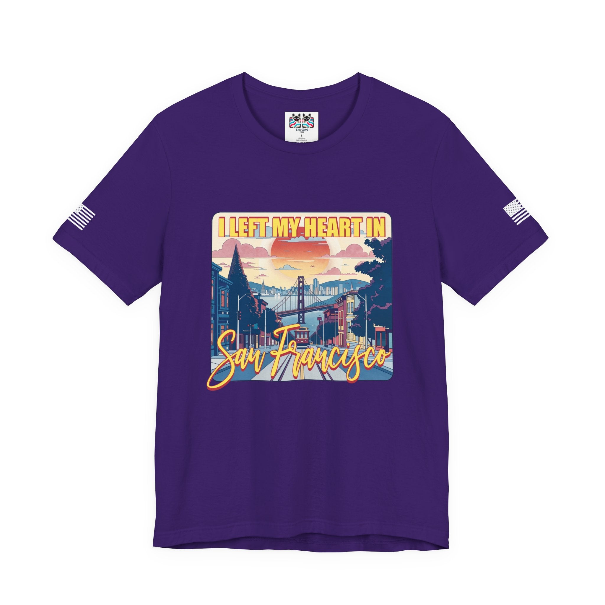I Left My Heart in San Francisco T-Shirt – Retro Golden Gate Bridge & Cable Car Graphic Tee | SF Souvenir Shirt