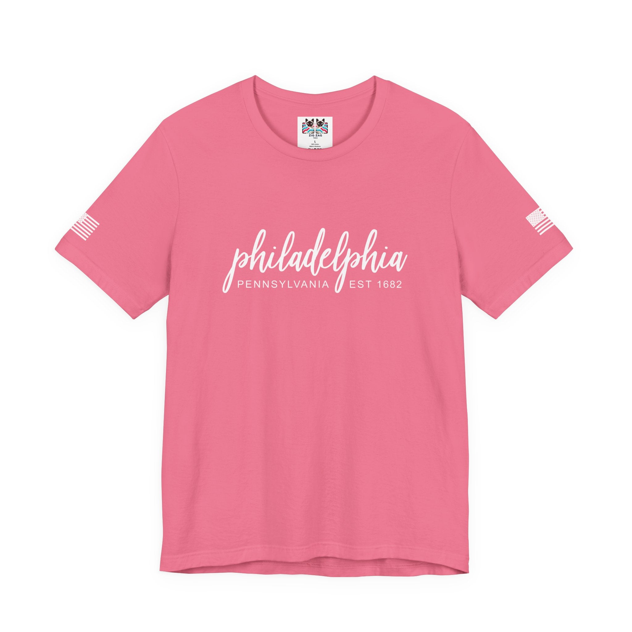 Philadelphia Pennsylvania EST 1682 T-Shirt – Elegant Cursive Script Graphic Tee