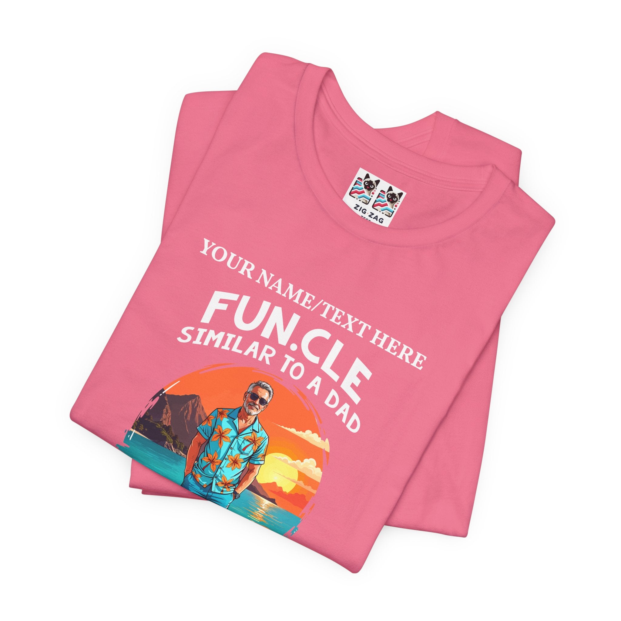 Custom T-Shirt - FUN.CLE Beach Sunset T-Shirt – Cool Uncle Beach Graphic with Funny Quote