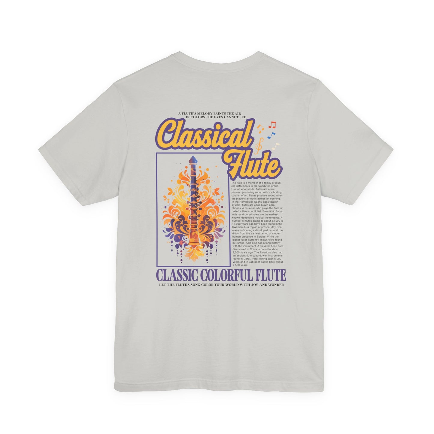 Classic Colorful Flute Music Notes Classical Flute T-Shirt