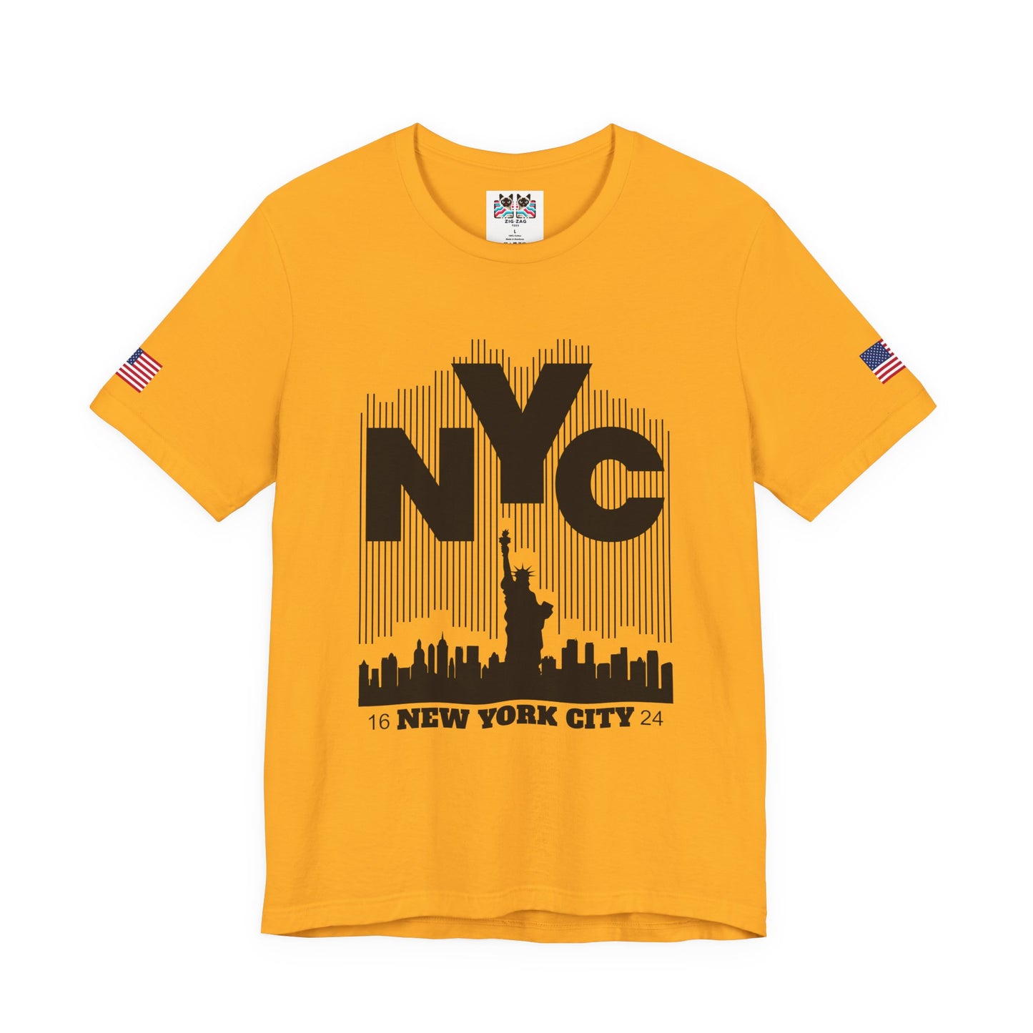 NYC Barcode T-Shirt - Modern New York City 1624 Minimalist Stripe Design