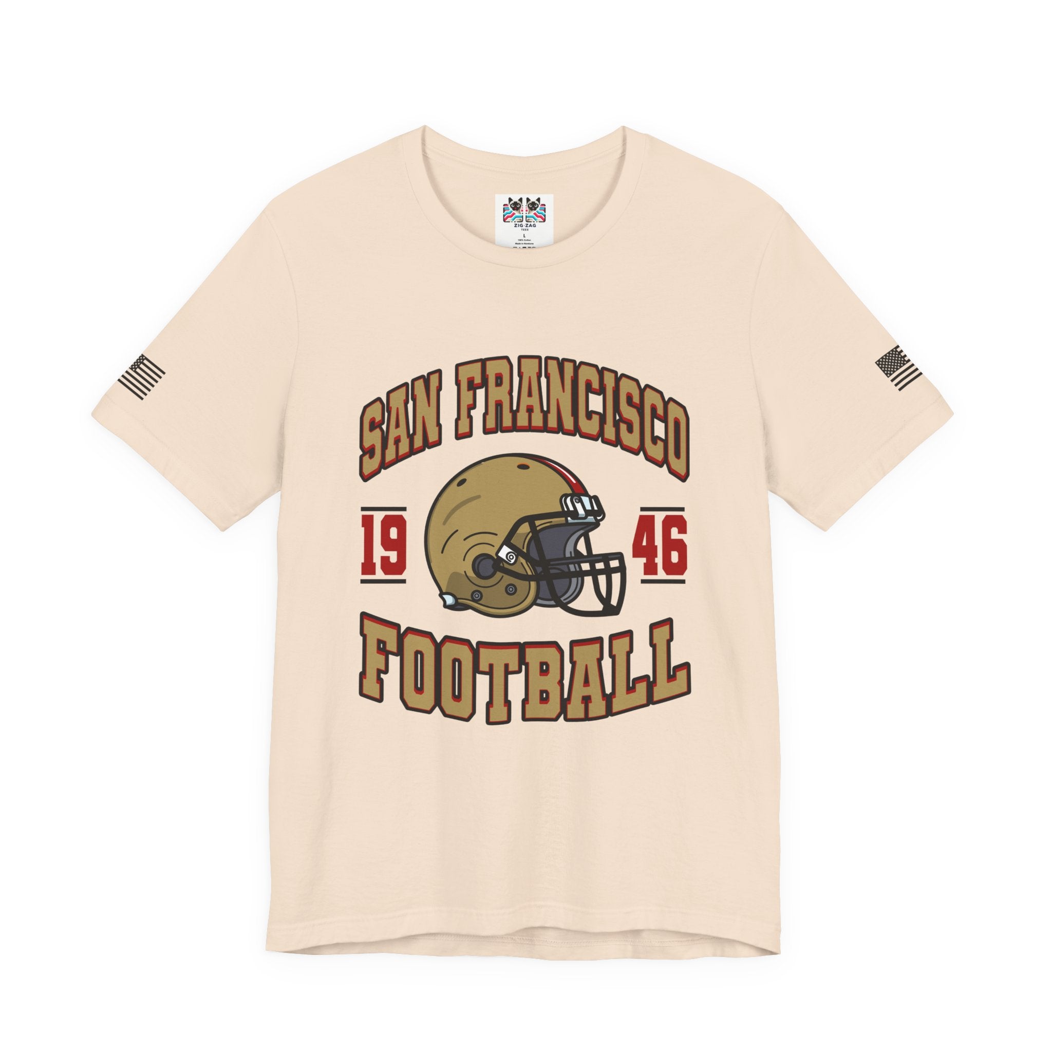 San Francisco Football T-Shirt, 1946 Arch Helmet Graphic Tee, SF Bay Area Fan Shirt, Vintage Retro Football Shirt, Unisex