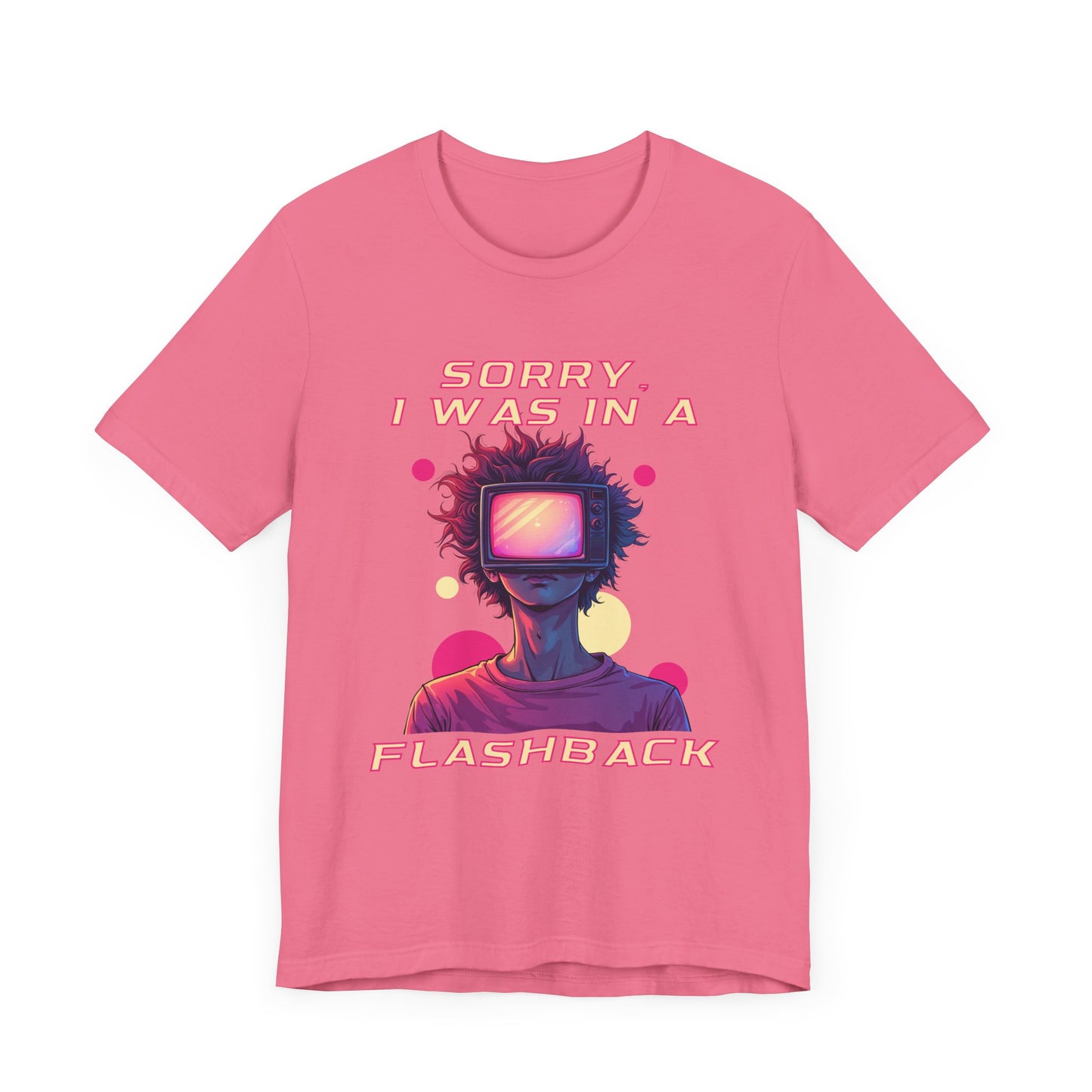 Sorry I Was in a Flashback – Retro TV Head Vintage Aesthetics and Nostalgic Vibes Graphic T-Shirt
