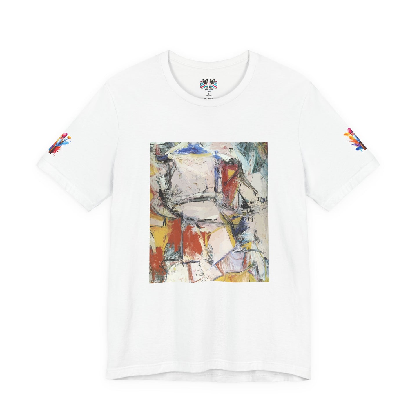 Abstract Expressionism Art T-Shirt – Colorful Geometric Painting Graphic Tee