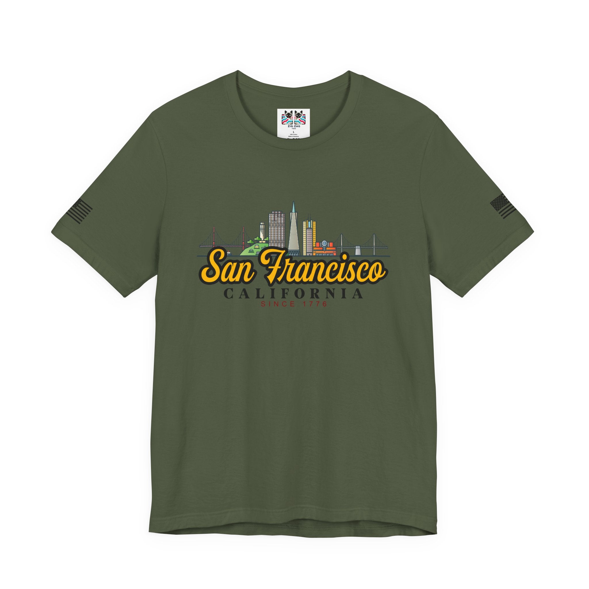 San Francisco California Since 1776 T-Shirt – City Skyline Script Graphic Tee