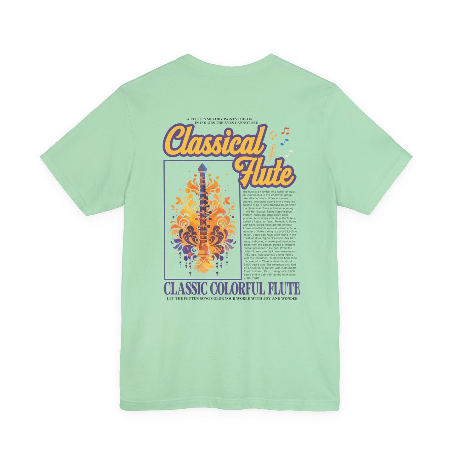 Classic Colorful Flute Music Notes Classical Flute T-Shirt