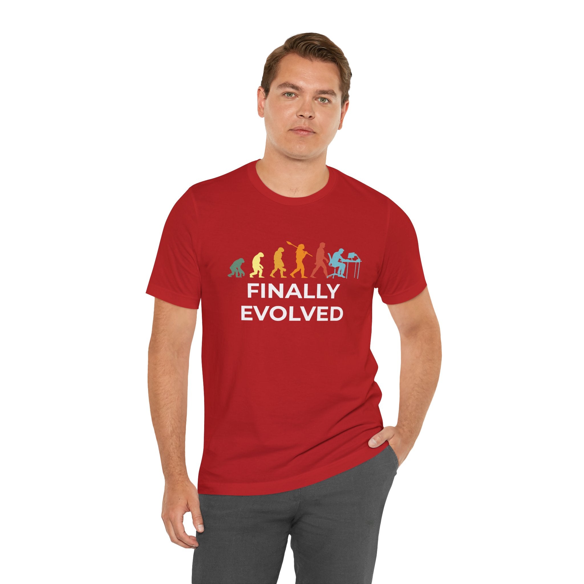 Custom T-Shirt - Evolution of Man to Computer User T-Shirt