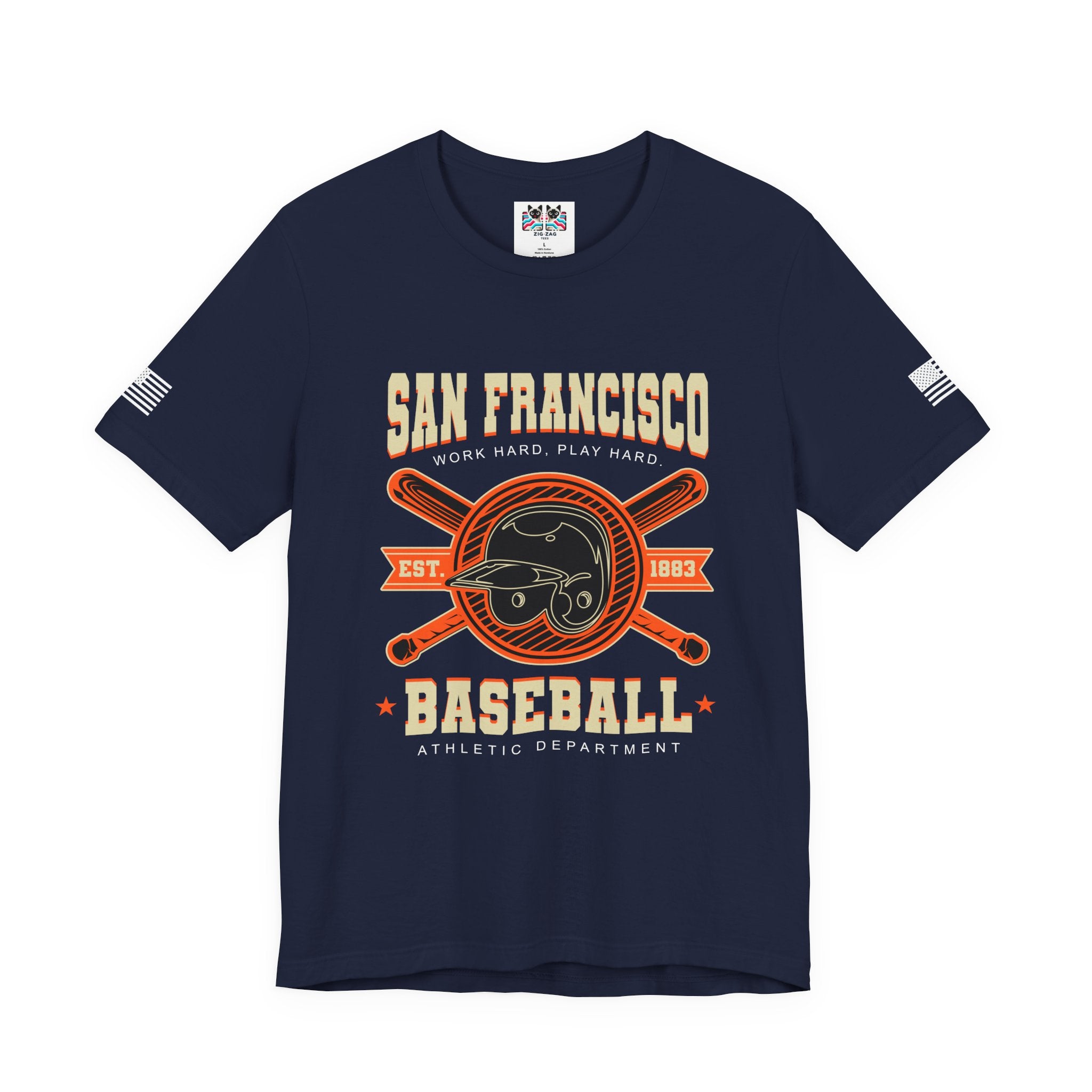 San Francisco Baseball T-Shirt, Work Hard Play Hard Athletic Department EST 1883 Tee, SF Baseball Fan Shirt, Vintage Sports Gift, Unisex