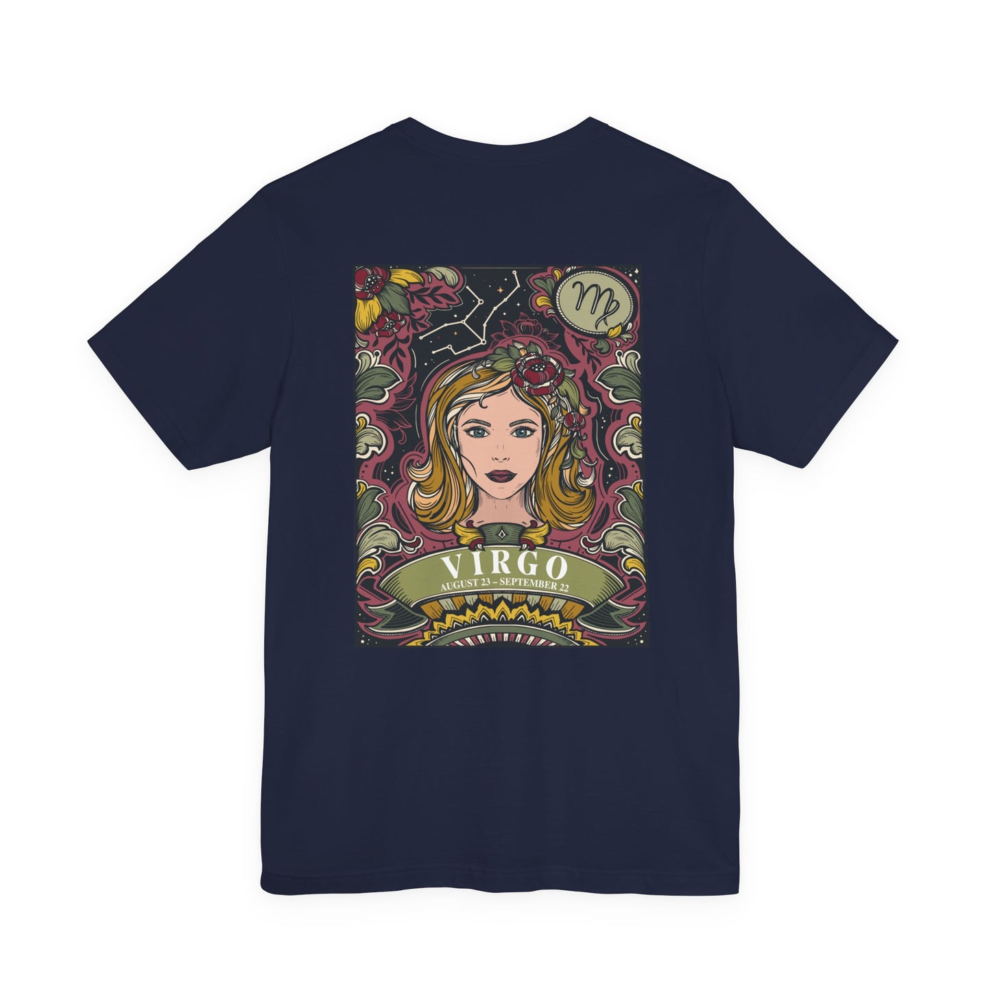 Virgo Constellation & Floral Zodiac T-Shirt – August 23 to September 22