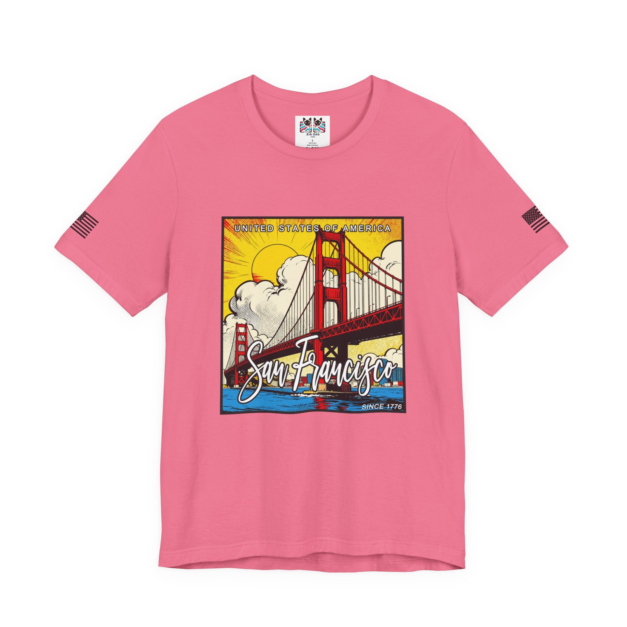 San Francisco Since 1776 T-Shirt – United States of America Comic Pop Art Golden Gate Bridge Graphic Tee