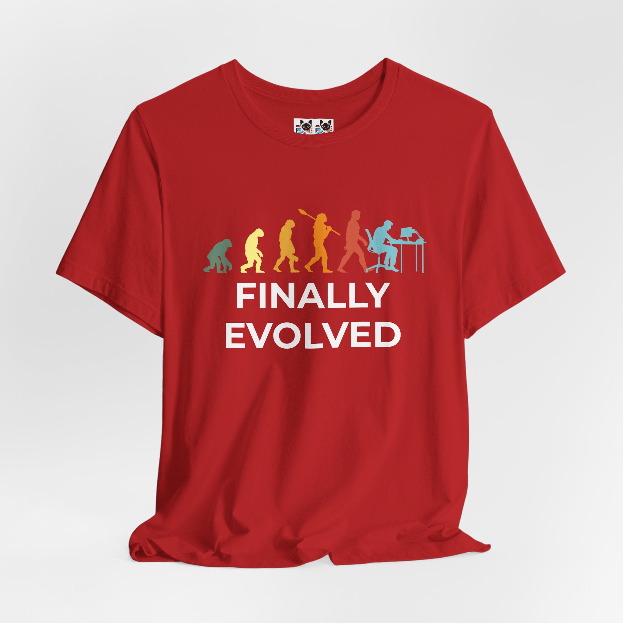 Custom T-Shirt - Evolution of Man to Computer User T-Shirt
