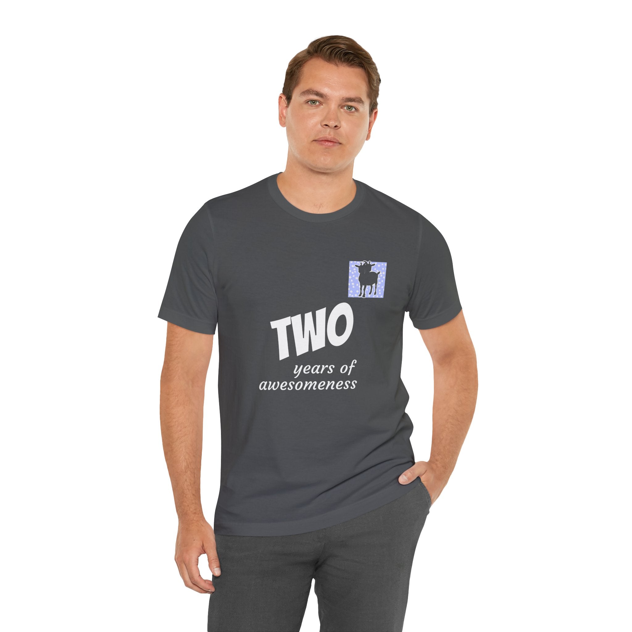 Custom T-Shirt - Double-Headed Goat Outline Graphic T-Shirt
