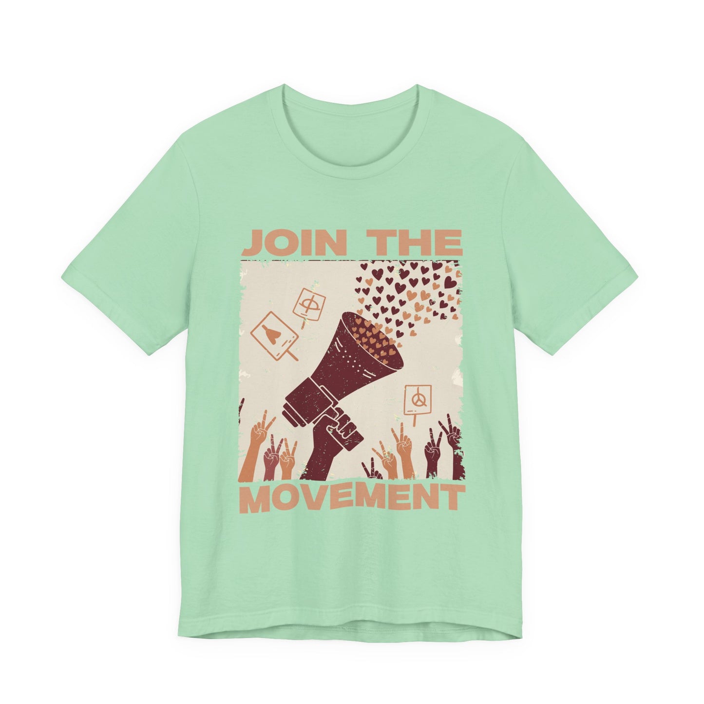 Join the Movement – Empowerment Speaker and Victory Hands Graphic T-Shirt