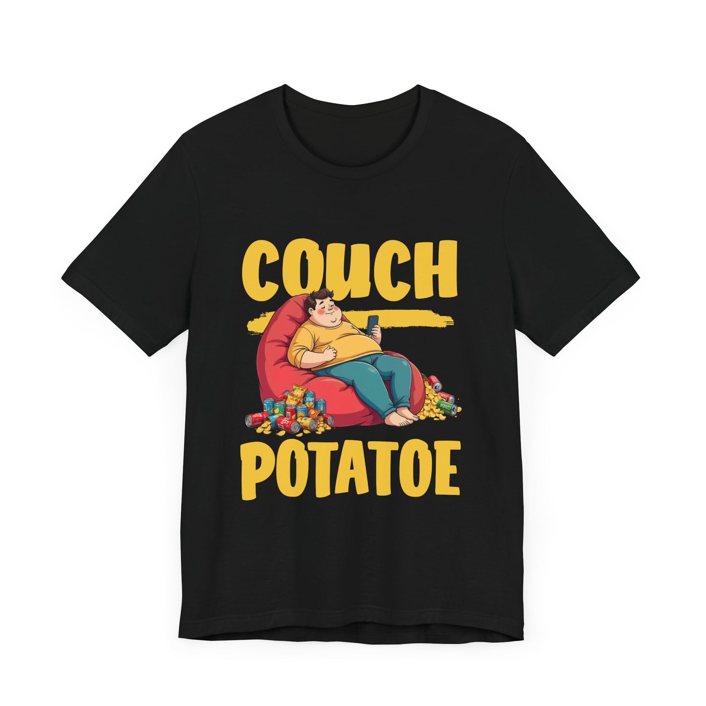 Couch Potato Shirt, Funny Snack Life Tee, Lazy Comfort Cartoon T Shirt, Homebody Humor Apparel, Chill Mode Vibes, Food Lover Top