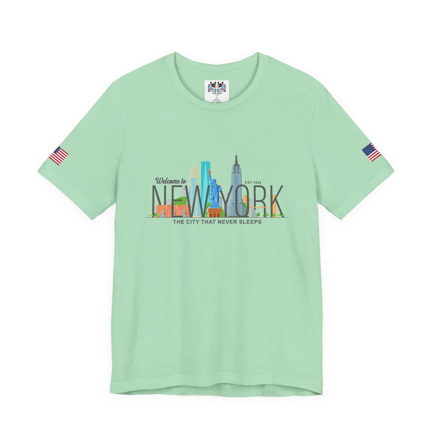 Welcome to New York T-Shirt - Colorful NYC Skyline Est 1624 City That Never Sleeps