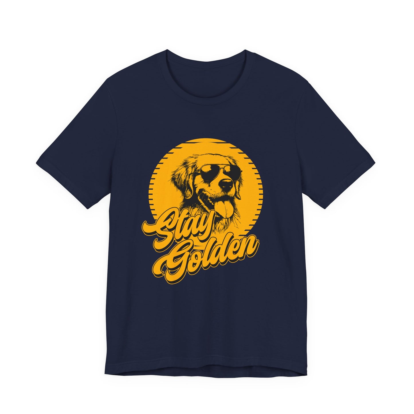 Stay Golden T-Shirt – Cool Golden Retriever with Sunglasses Graphic Tee