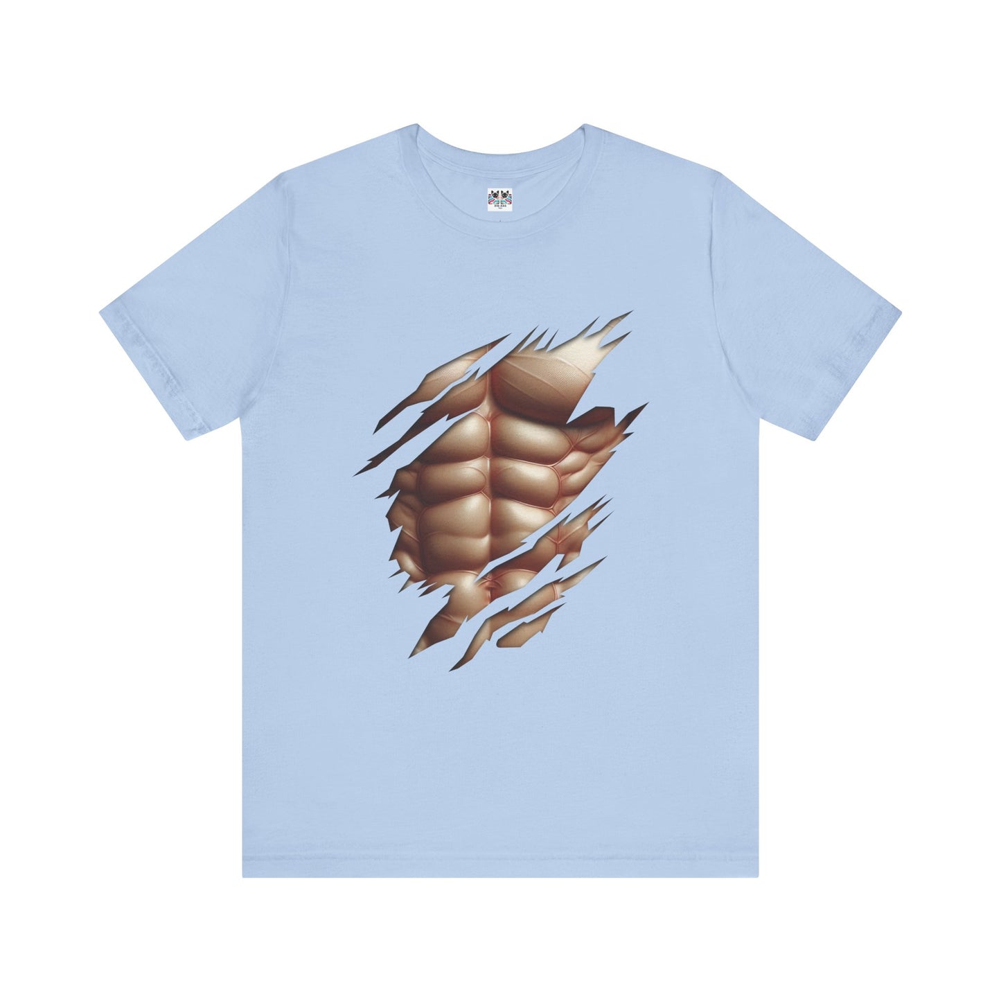 Fake Muscles Ripped Chest Six Pack Abs Funny Costume T-Shirt