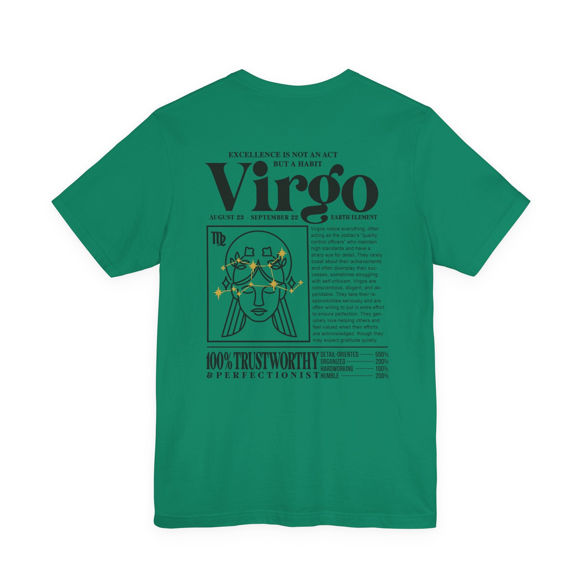 Virgo Lady Zodiac T-Shirt – Excellence Is Not an Act but a Habit