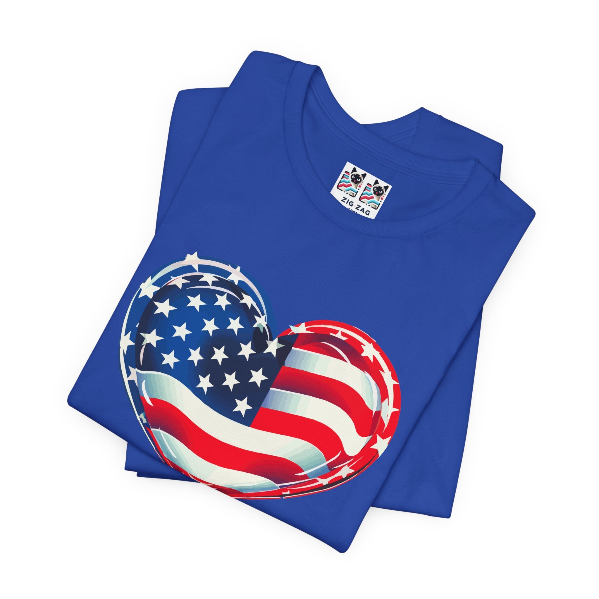 Custom T-Shirt - American Flag Heart T-Shirt – Love USA Patriotic Pride Graphic Tee