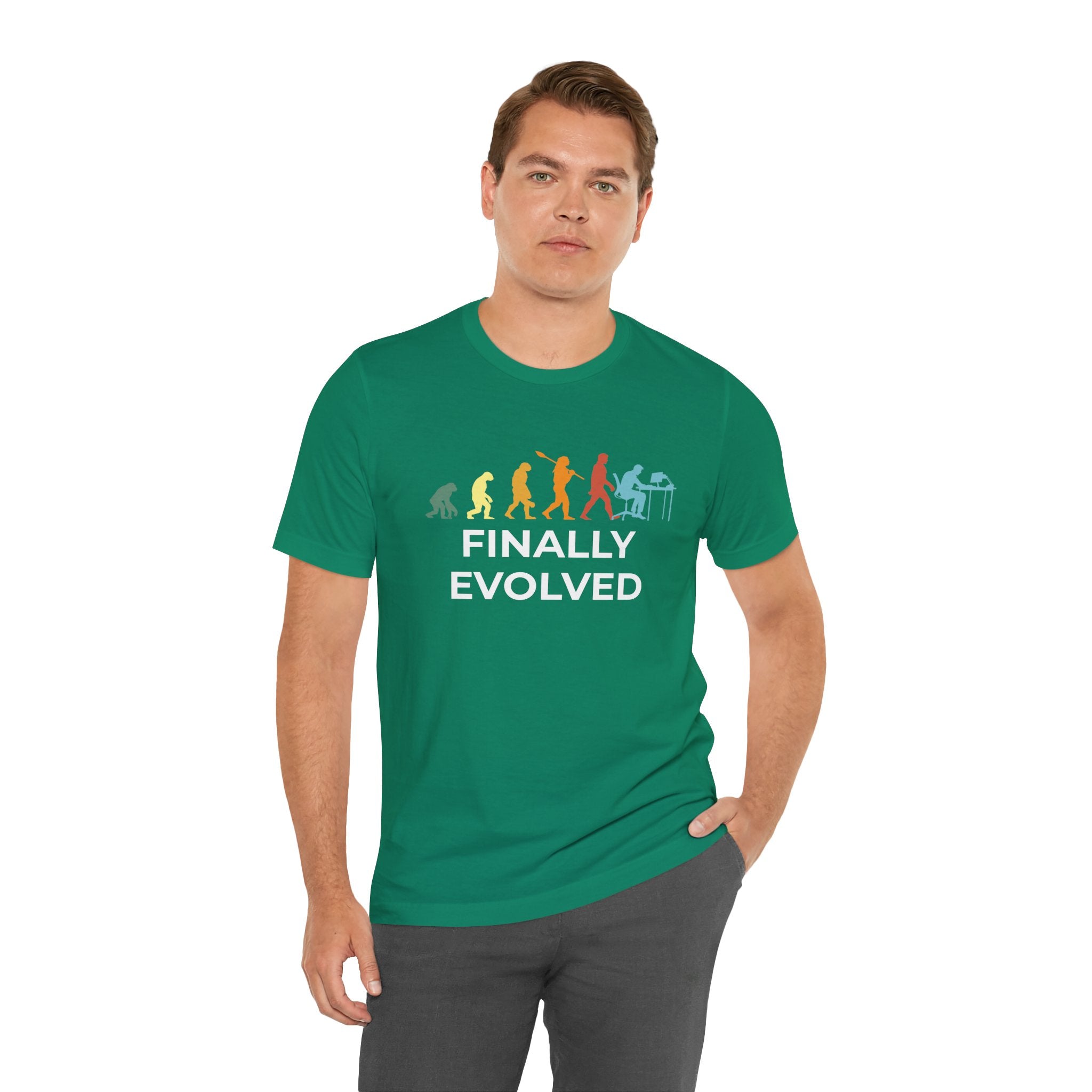 Custom T-Shirt - Evolution of Man to Computer User T-Shirt