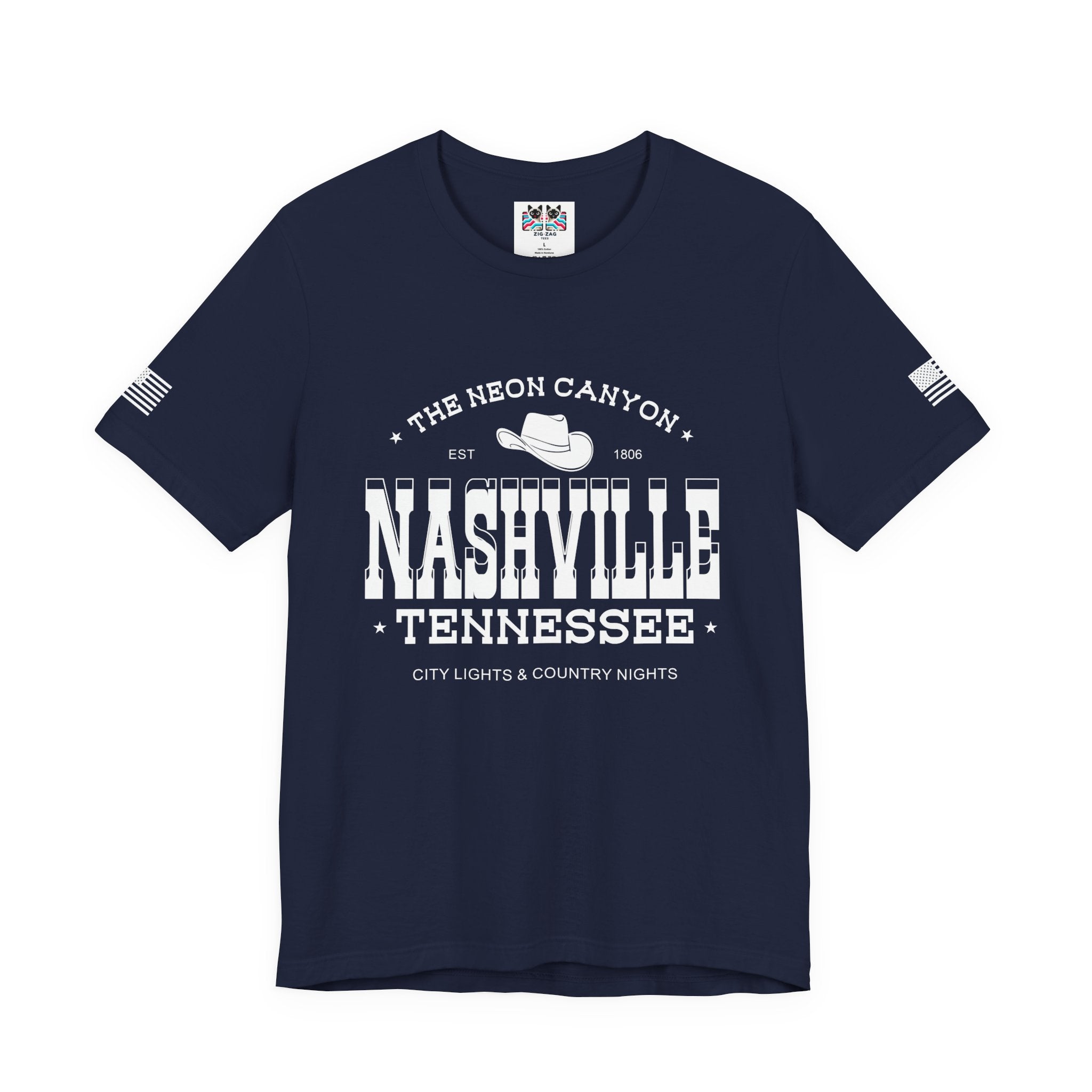 Nashville Tennessee T-Shirt – The Neon Canyon EST 1806 City Lights & Country Nights Graphic Tee