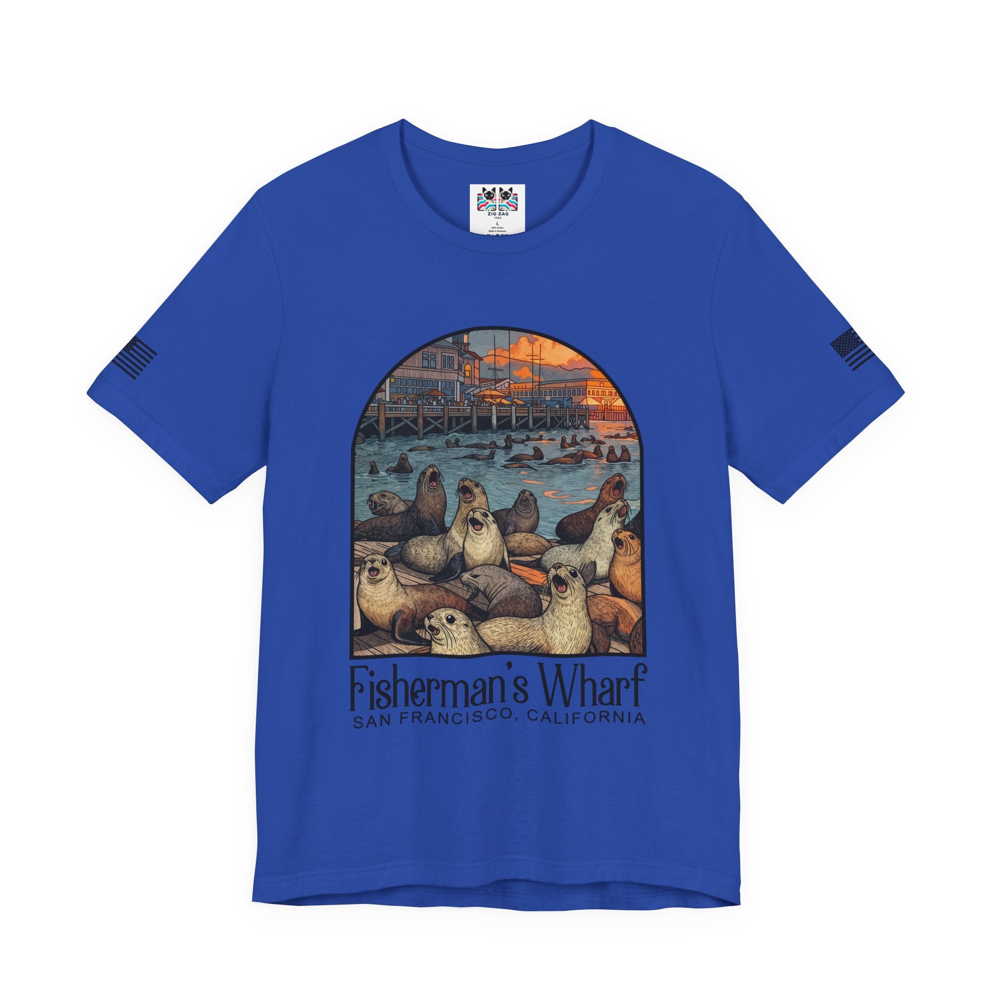 Fisherman's Wharf San Francisco California T-Shirt – Sea Lions Arched Graphic Tee