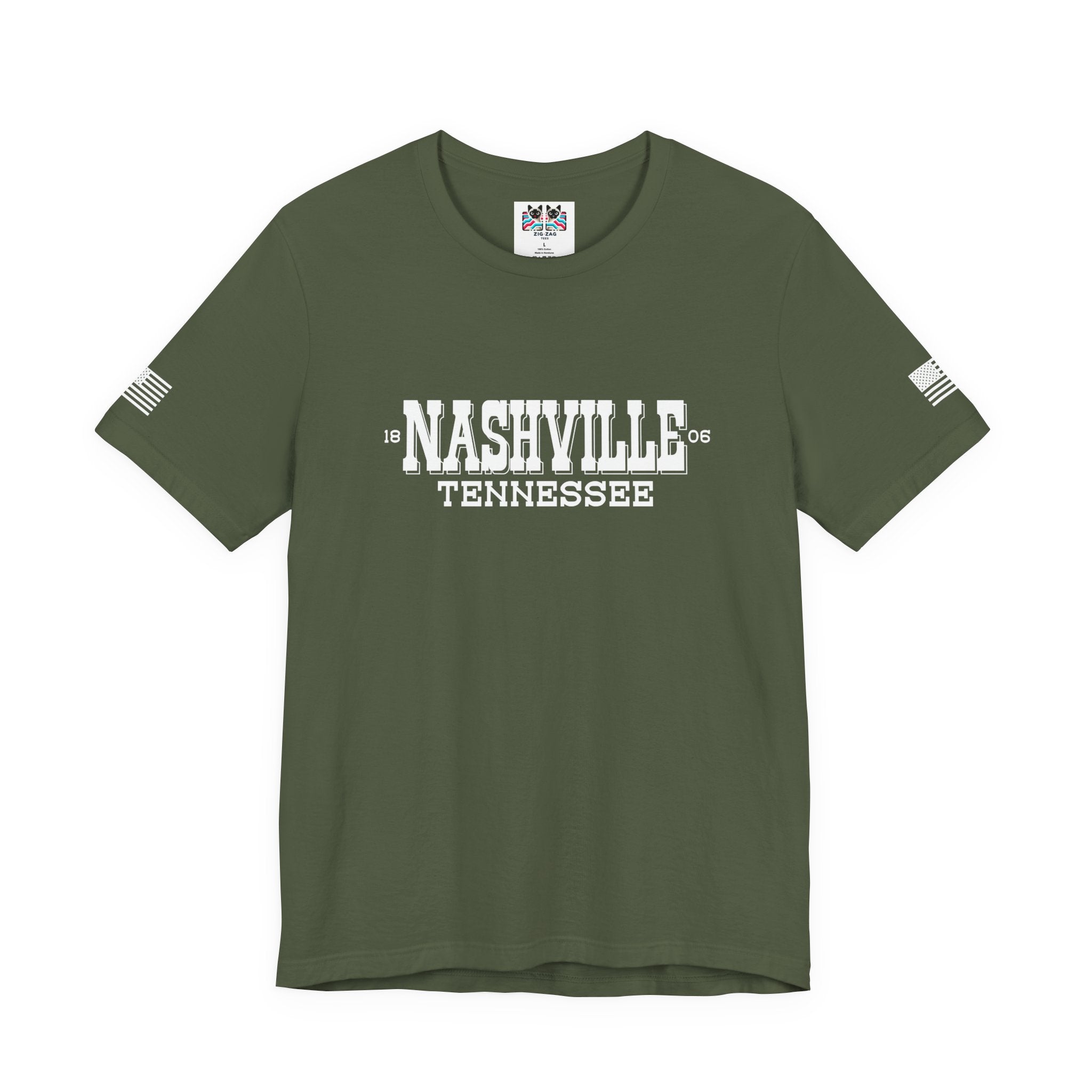 Nashville Tennessee 1806 T-Shirt – Bold Collegiate Varsity Typography Graphic Tee