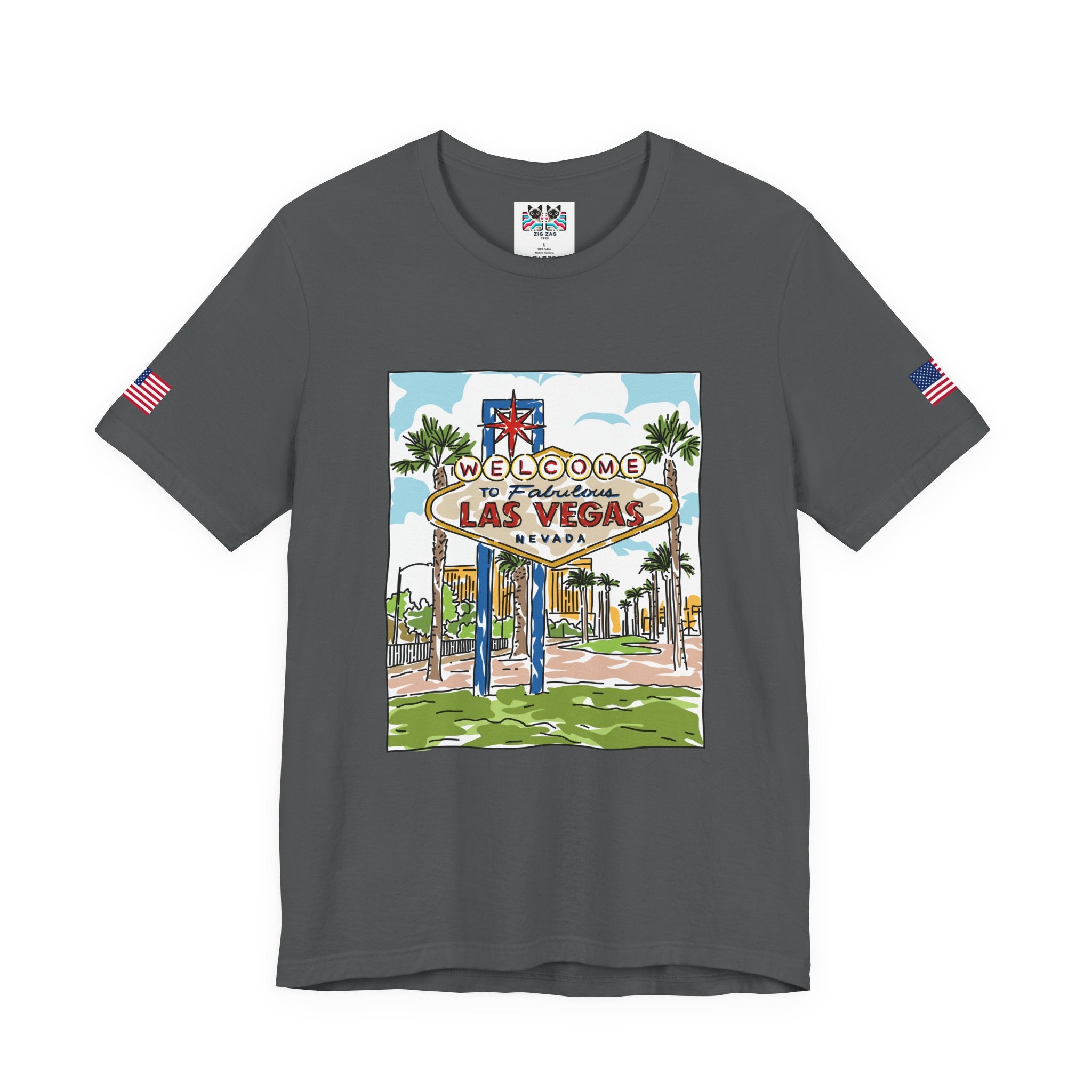 Welcome to Fabulous Las Vegas Nevada T-Shirt – Illustrated Sign Souvenir Tee
