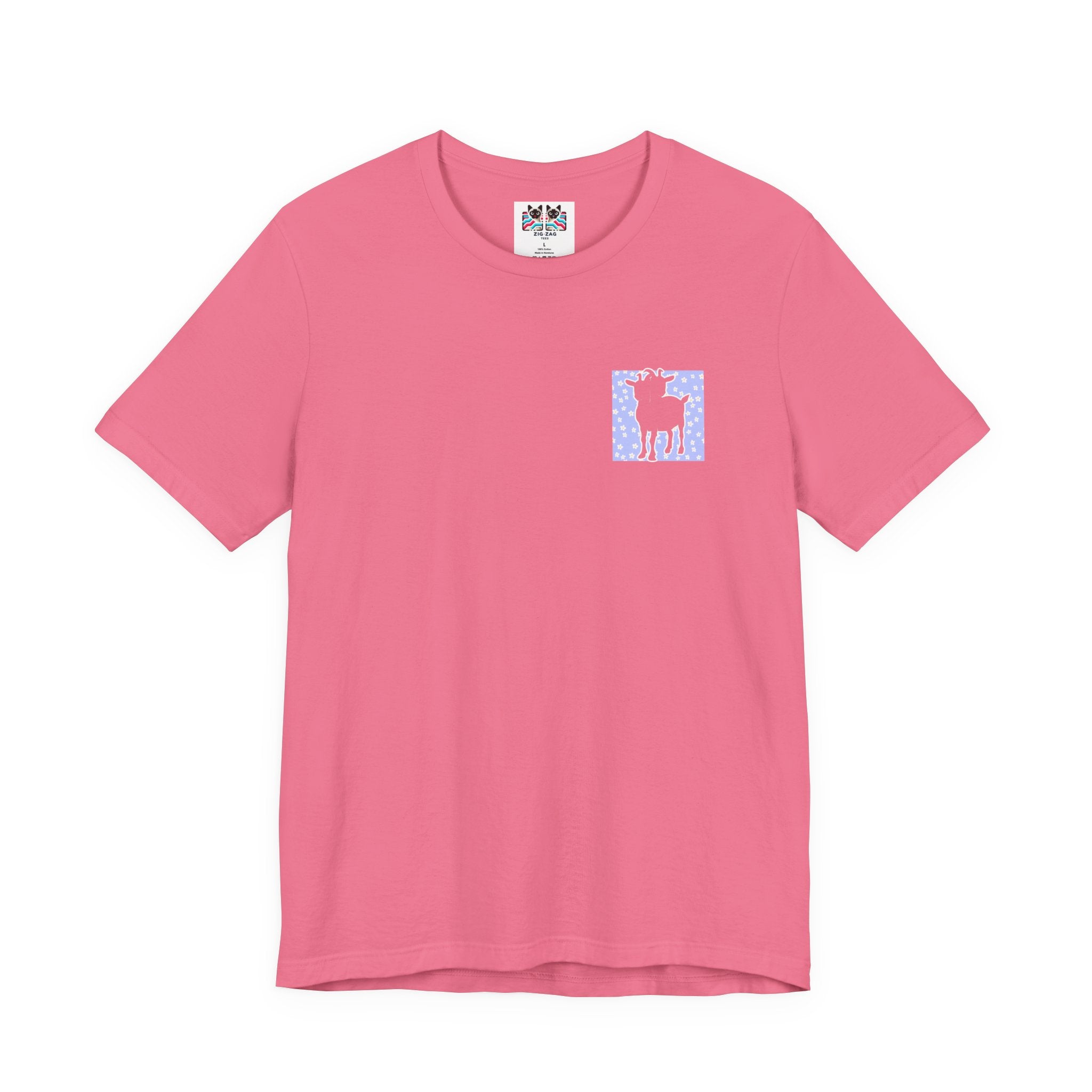 Double-Headed Goat Outline Graphic T-Shirt