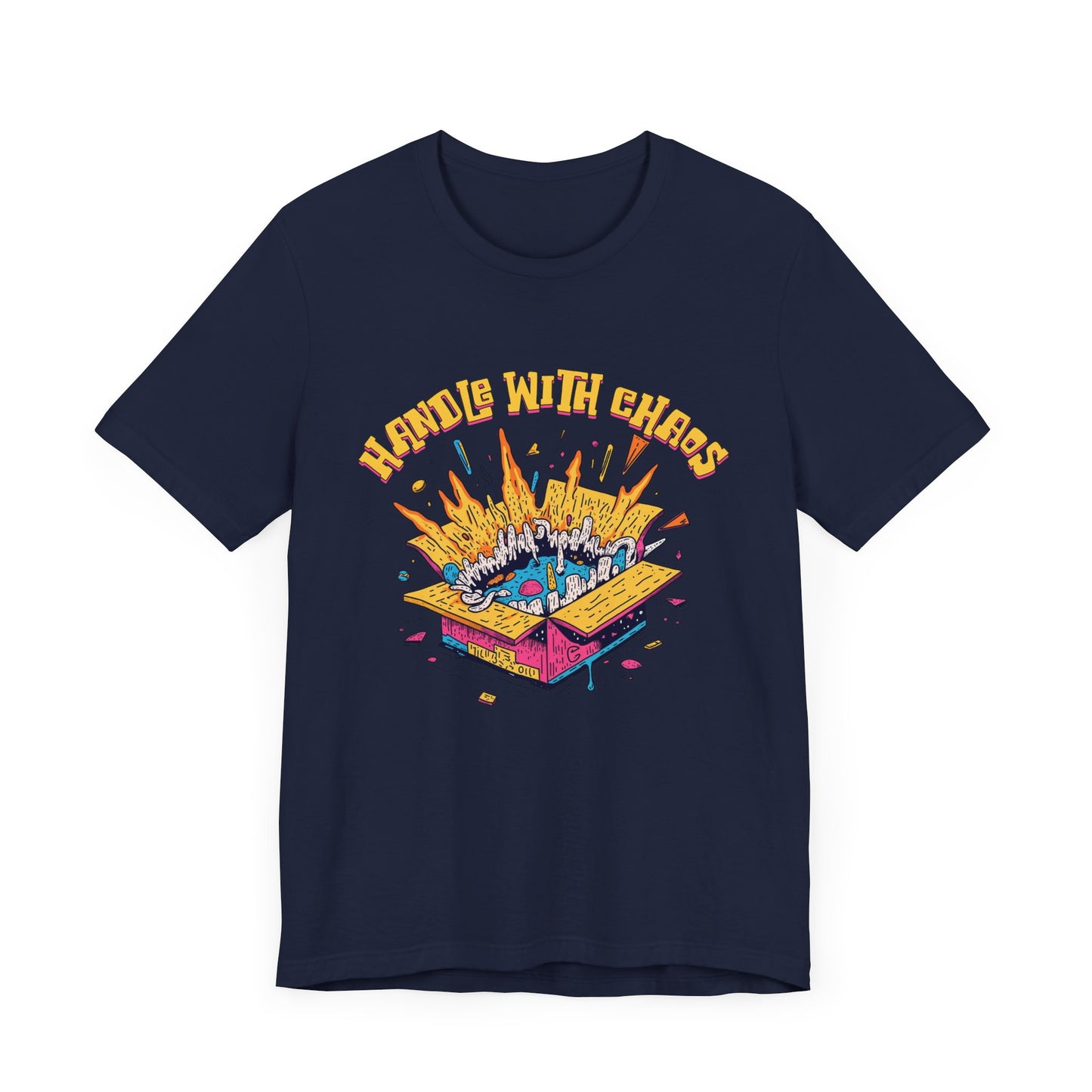 Handle With Chaos – Vibrant Colorful Box Embracing life’s Wild Moments Graphic T-Shirt