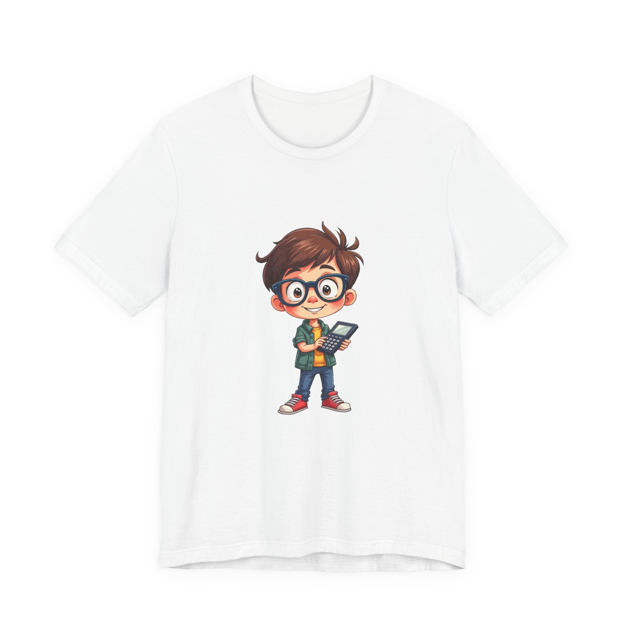 I'm Good with Math Formulas Tshirt – Happy Boy with Calculator and Math Diagrams