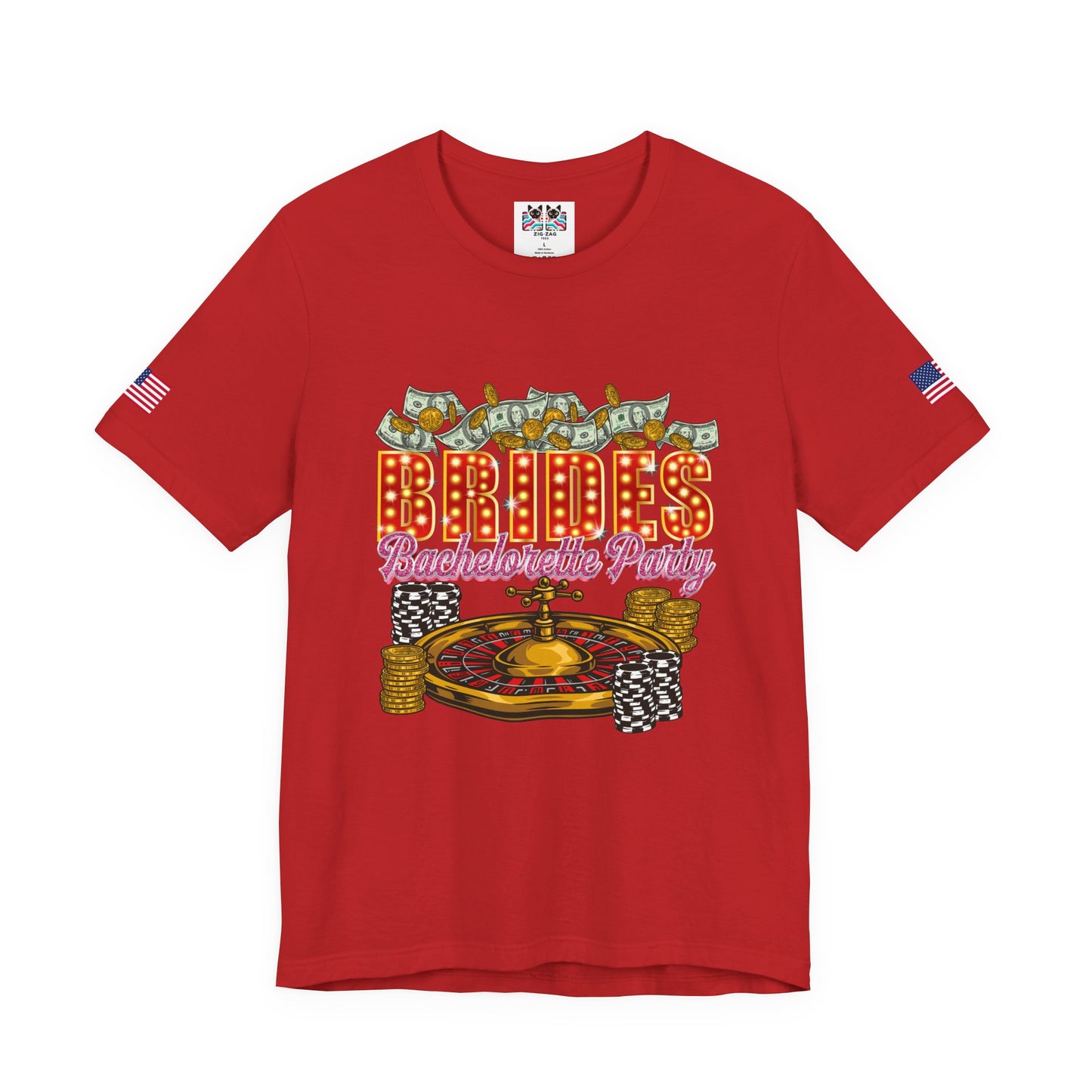 Brides Bachelorette Party Las Vegas T-Shirt - Vegas Casino Money Roulette Girls Trip