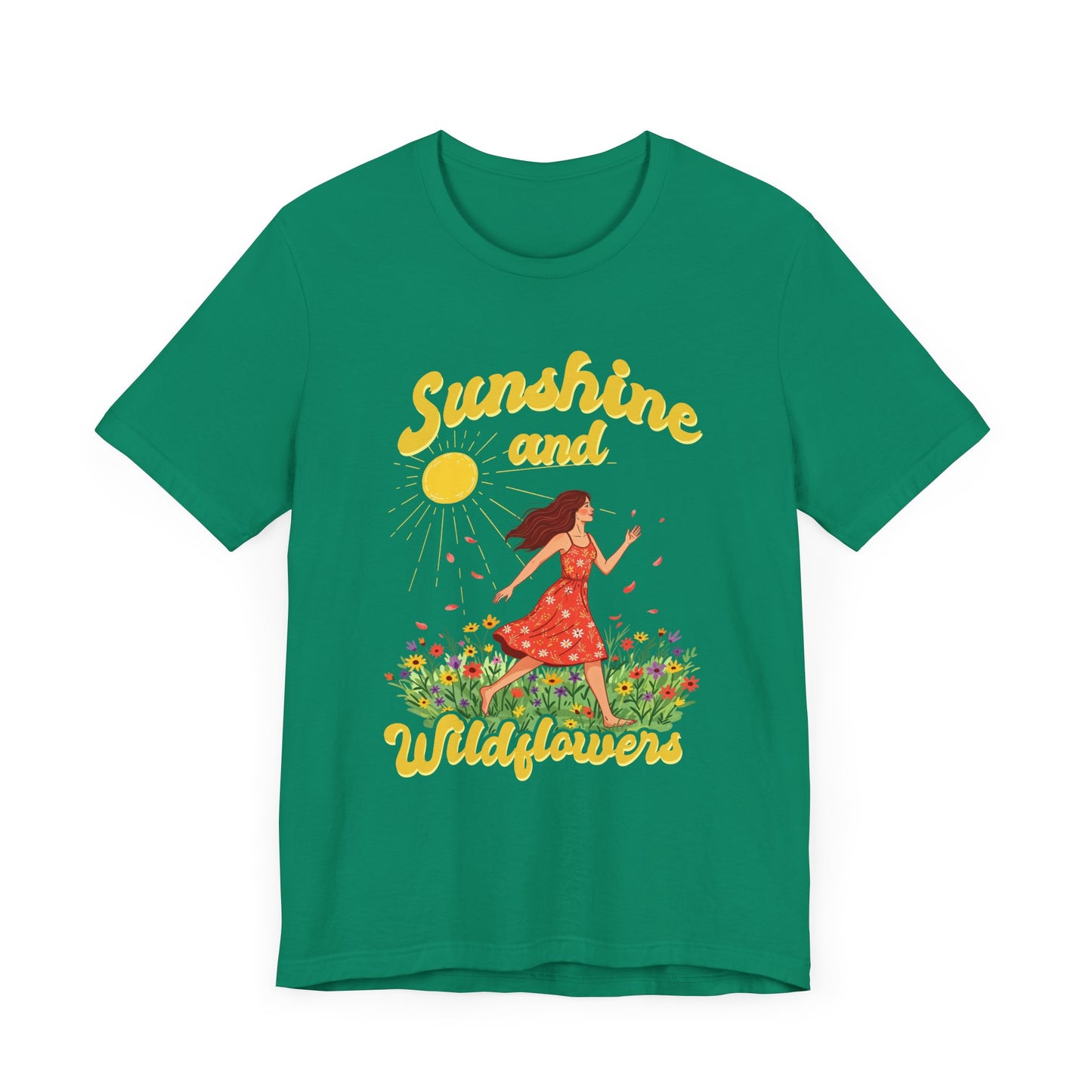 Sunshine and Wildflowers Tee, Nature Mood Shirt, Earth Lover Top, Boho Bloom Graphic Tee, Spring Sunshine Gift Shirt