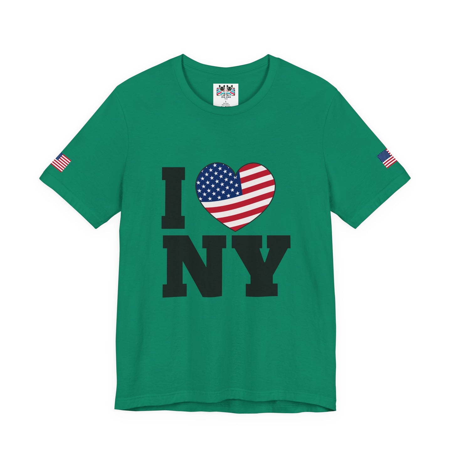 I Love NY T-Shirt - Classic USA Flag Heart Patriotic New York City Design