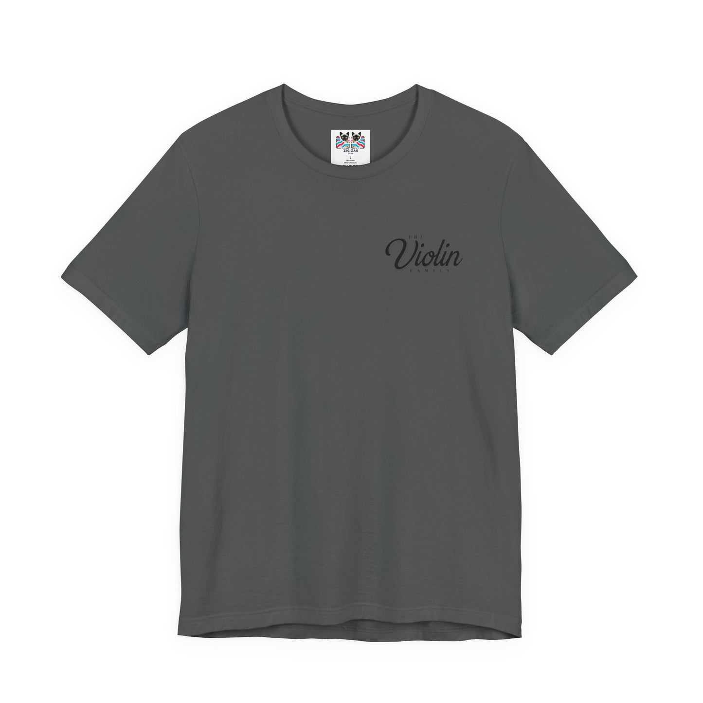 The Violin Family T-Shirt – Illustrated Guide to String Instrument Lineage [Violin, Viola, Cello, Bass]