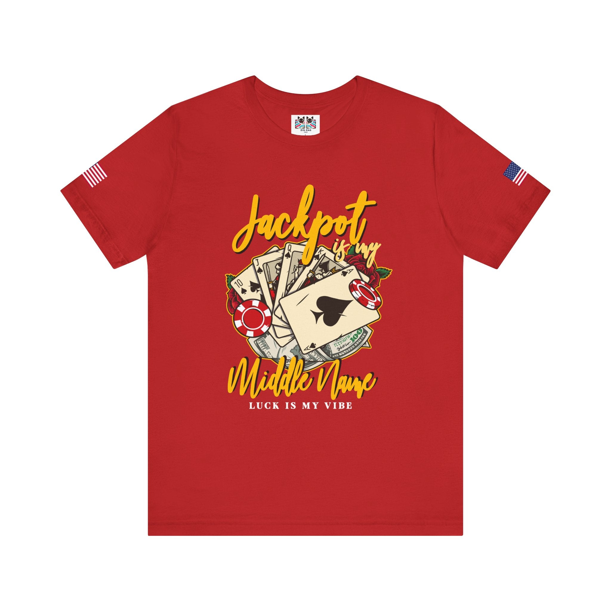 Jackpot Is My Middle Name T-Shirt – Lucky Casino Poker Cards Vegas Tee