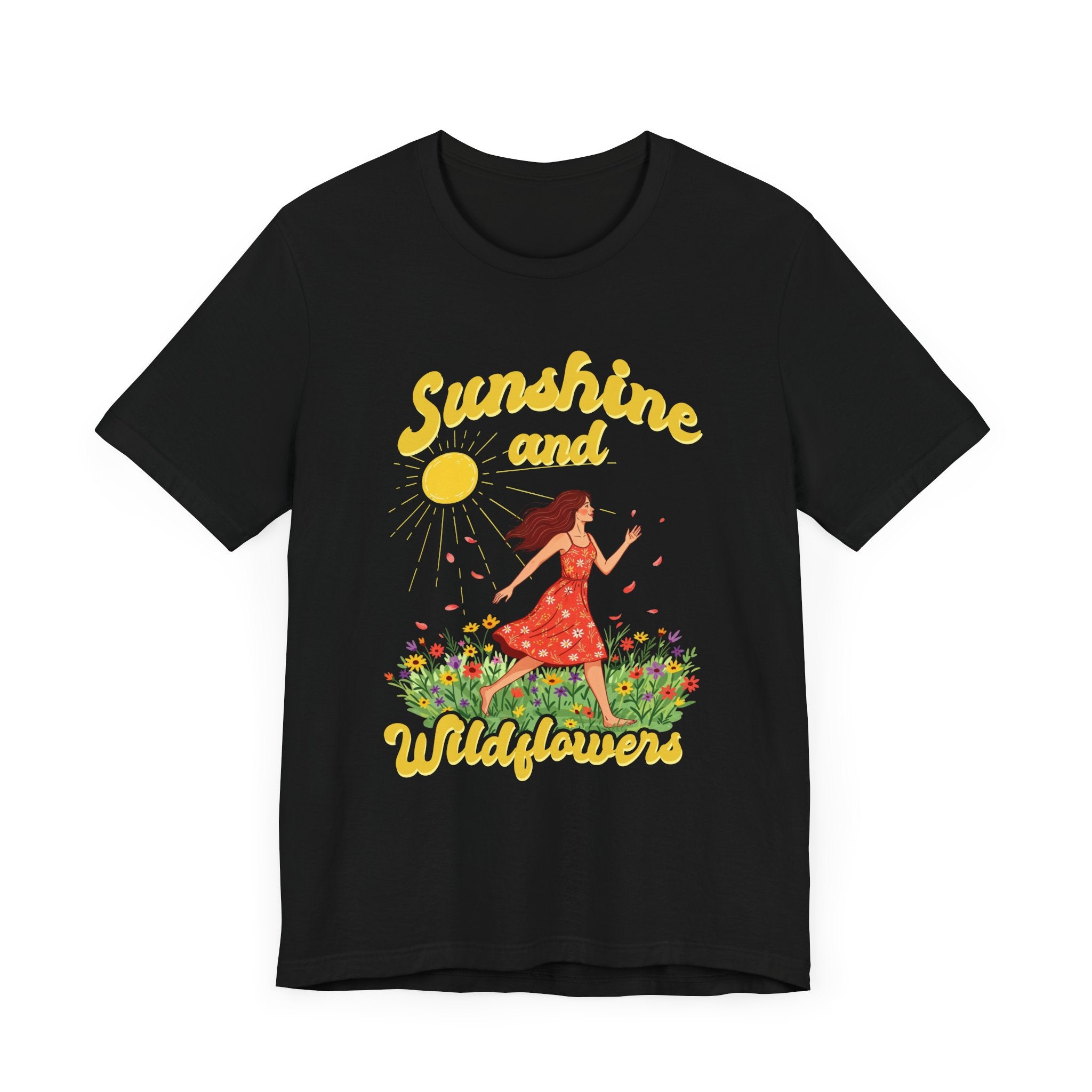 Sunshine and Wildflowers Tee, Nature Mood Shirt, Earth Lover Top, Boho Bloom Graphic Tee, Spring Sunshine Gift Shirt