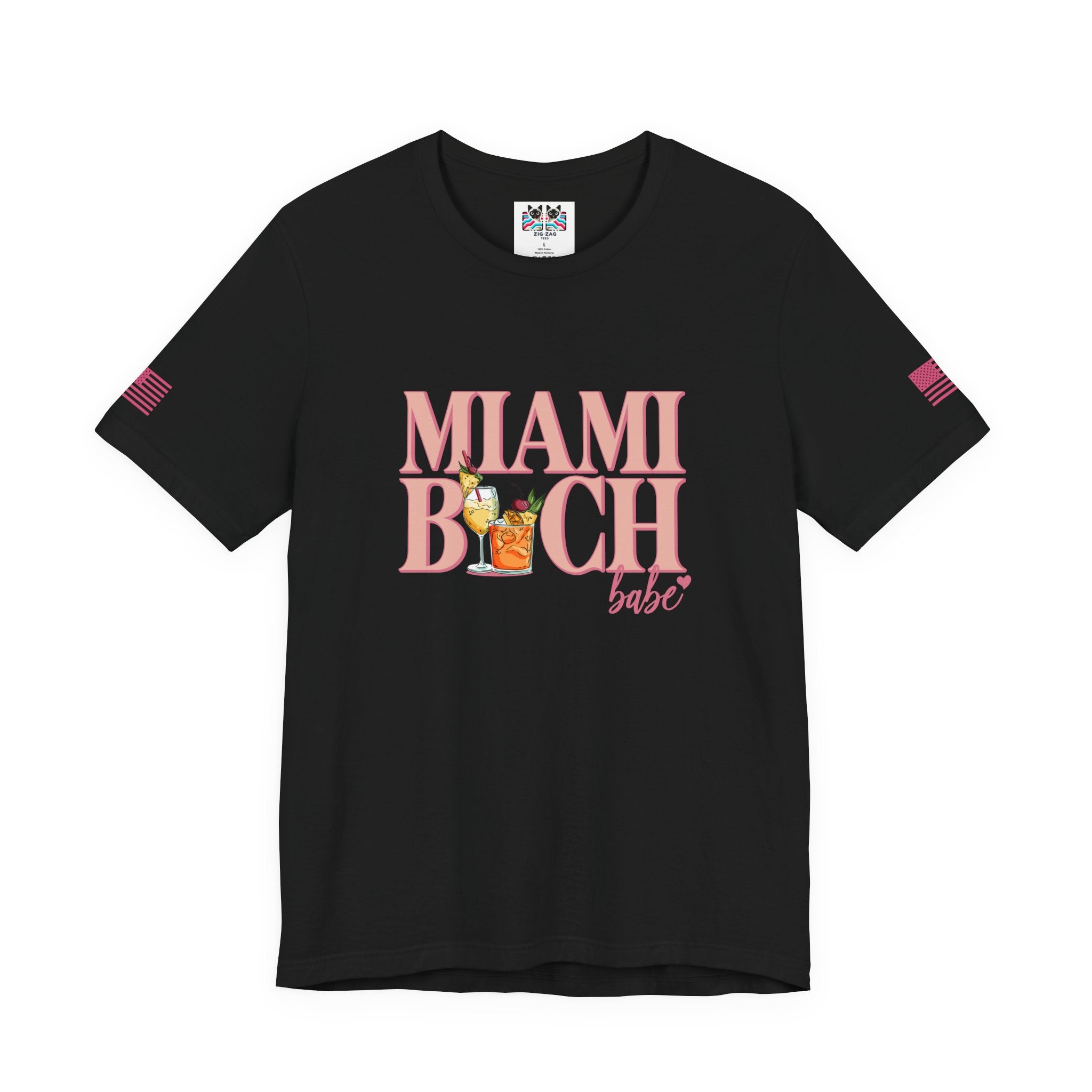 Miami Beach Babe T-Shirt – Tropical Cocktails Fun Girls Trip Florida Tee