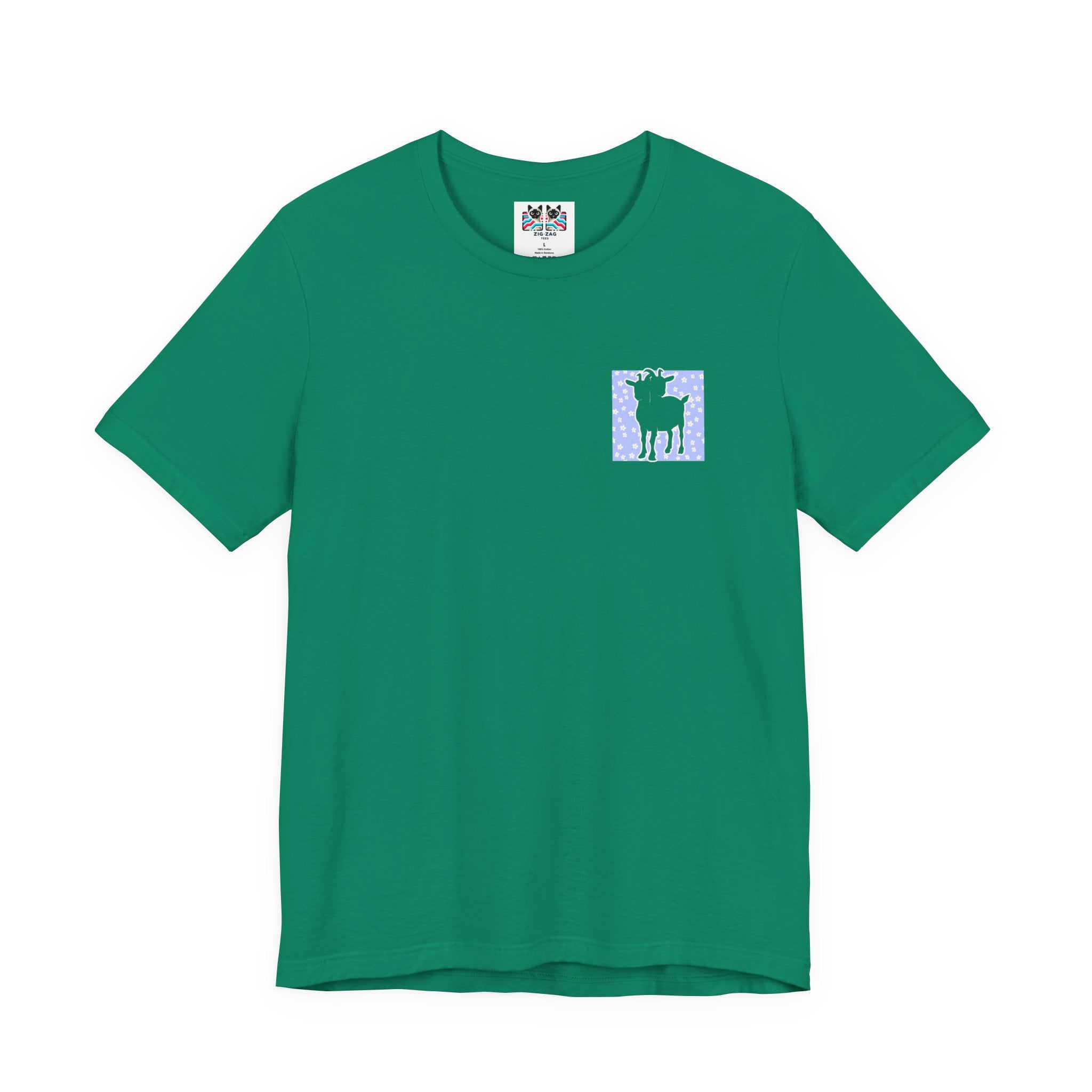 Double-Headed Goat Outline Graphic T-Shirt