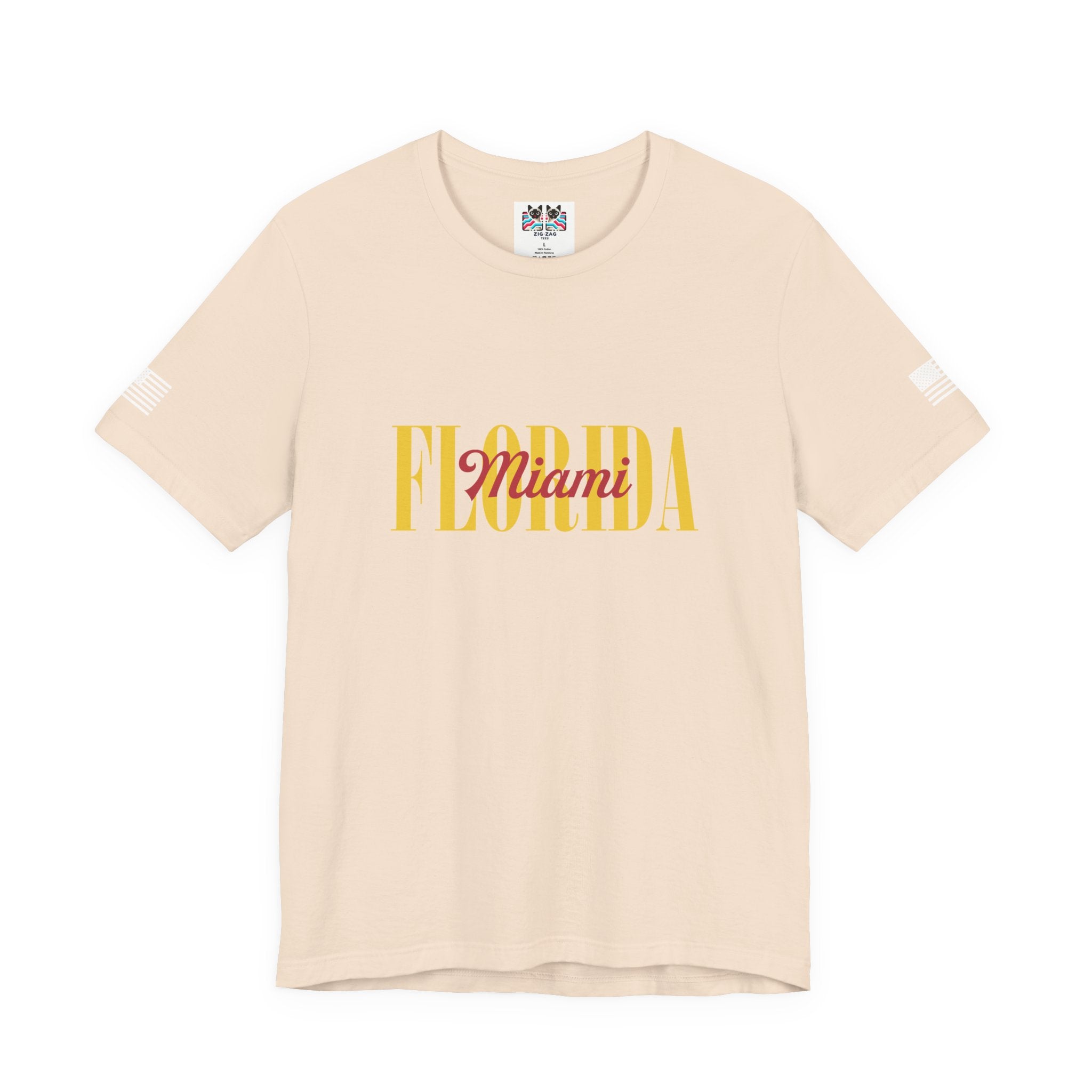 Florida Miami T-Shirt – Bold Layered Gold Typography Graphic Tee