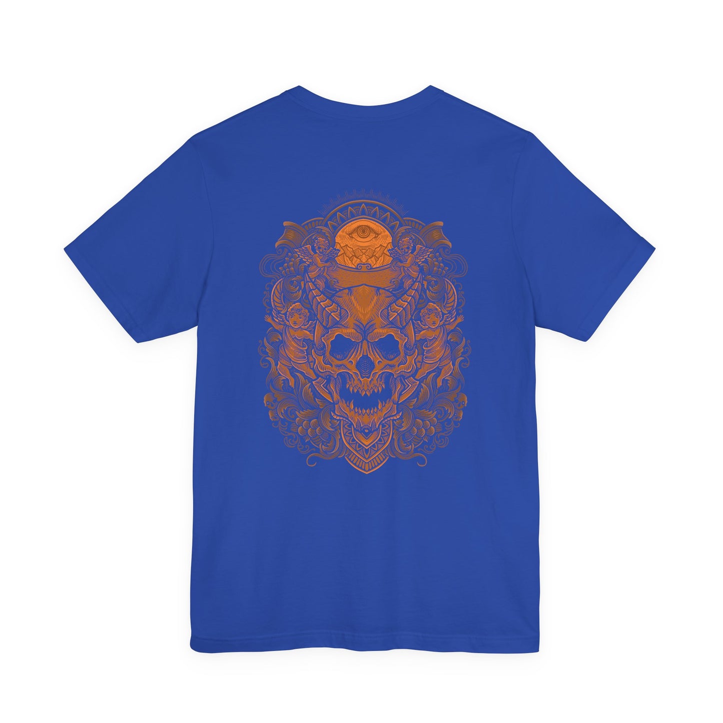 Horned Demon Skull Ornamental Horror T-Shirt