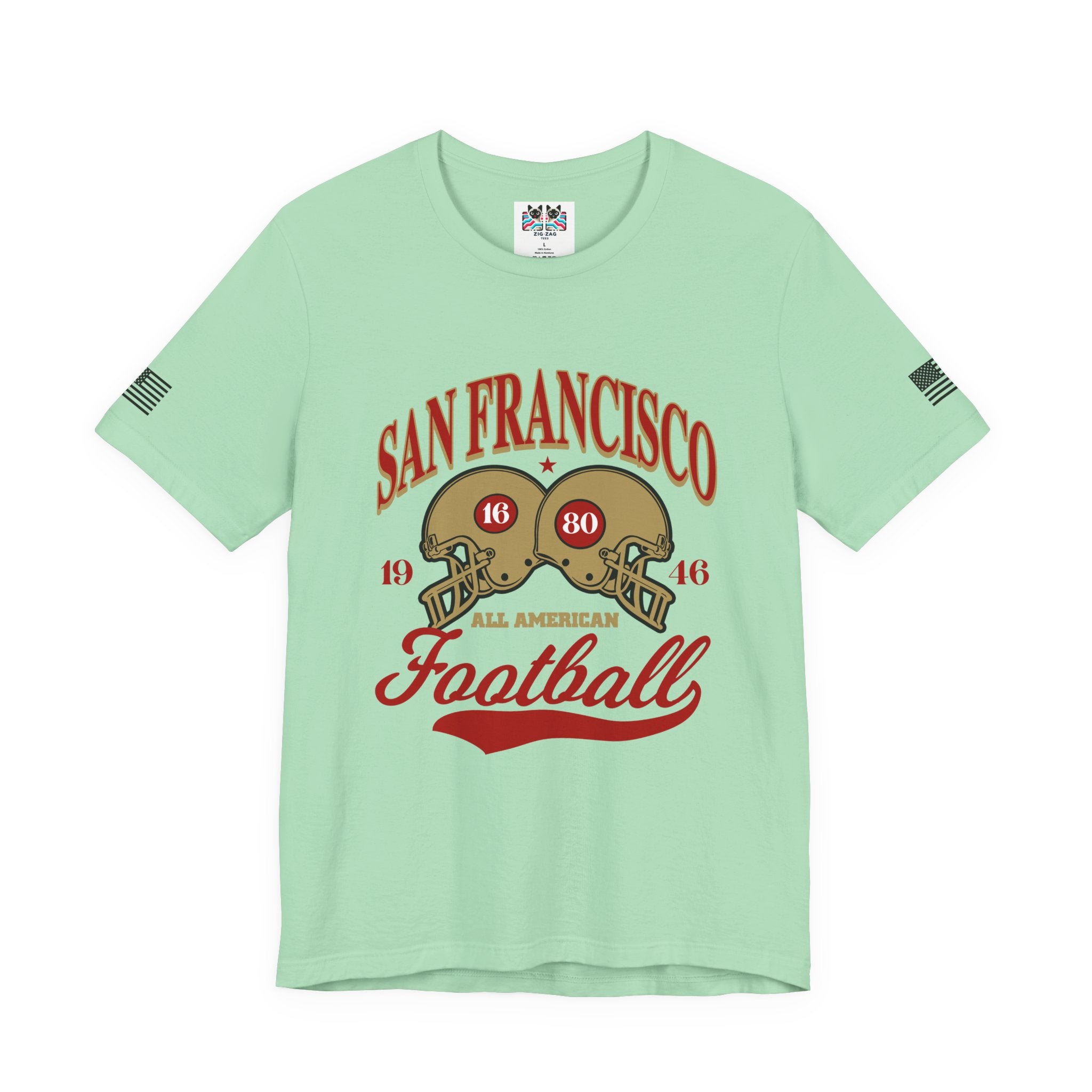 San Francisco Football T-Shirt, All American 1946 Dual Helmet Vintage Tee, SF Bay Area Fan Shirt, Retro Football Gift, Unisex