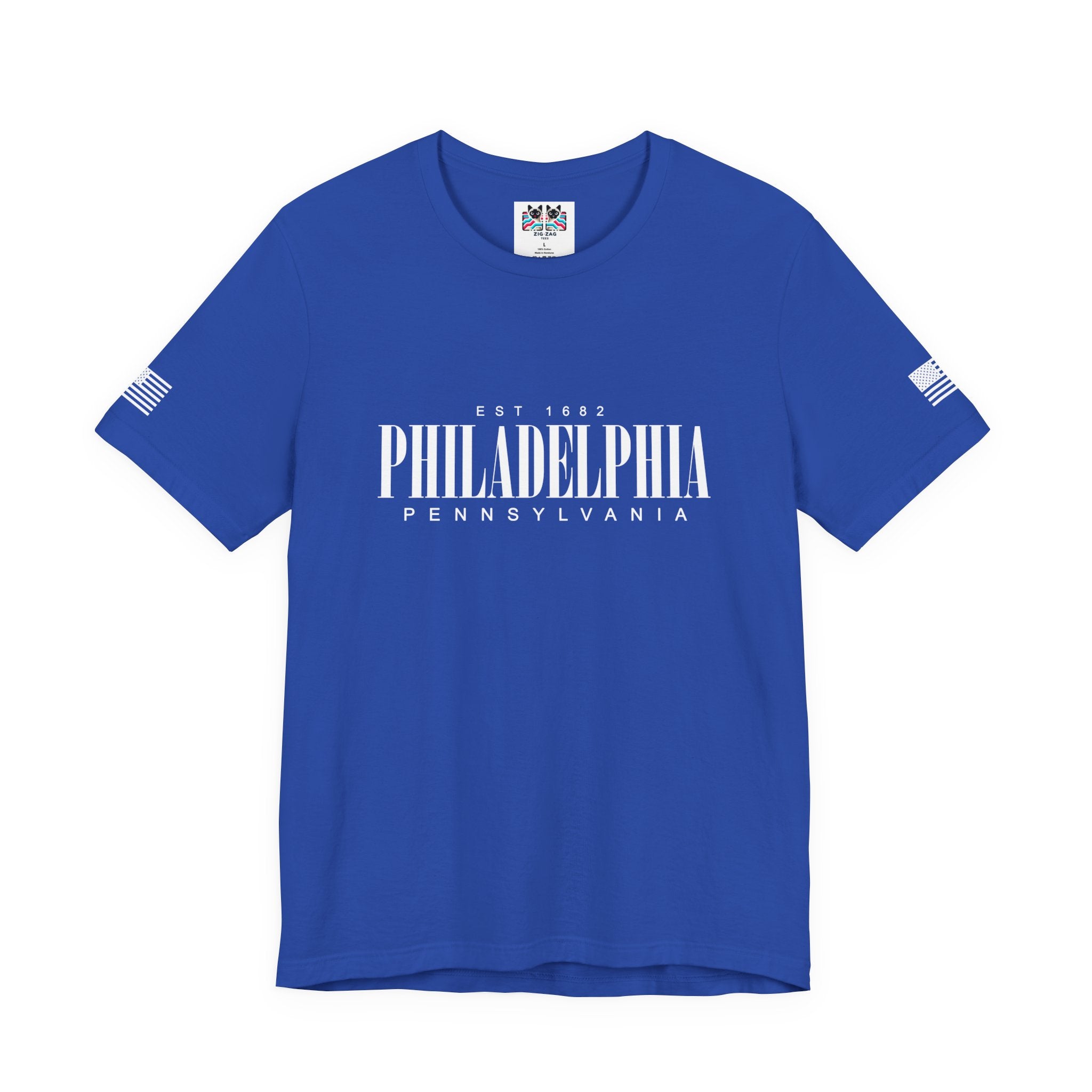 Philadelphia Pennsylvania EST 1682 T-Shirt – Bold Clean Serif Typography Graphic Tee