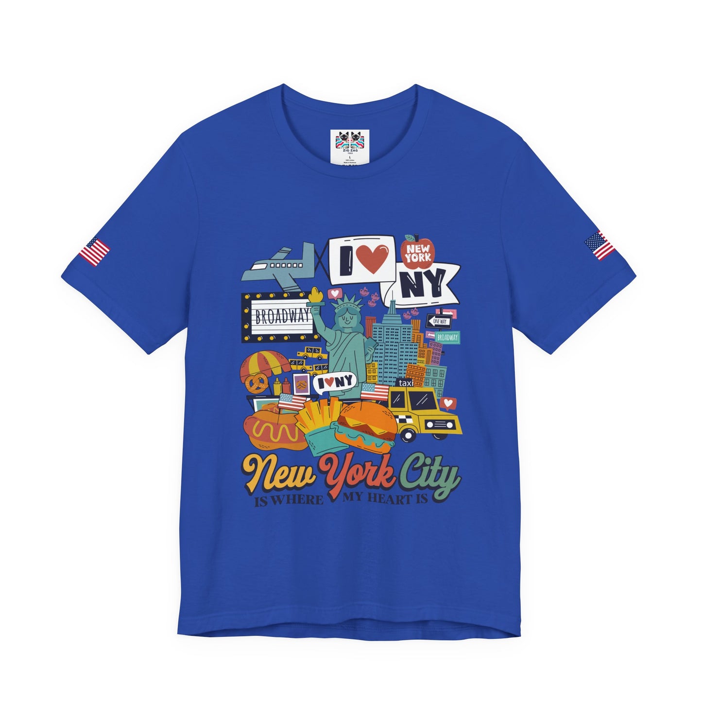 New York City Is Where My Heart Is T-Shirt - Cute NYC Icons Colorful Tourist Design