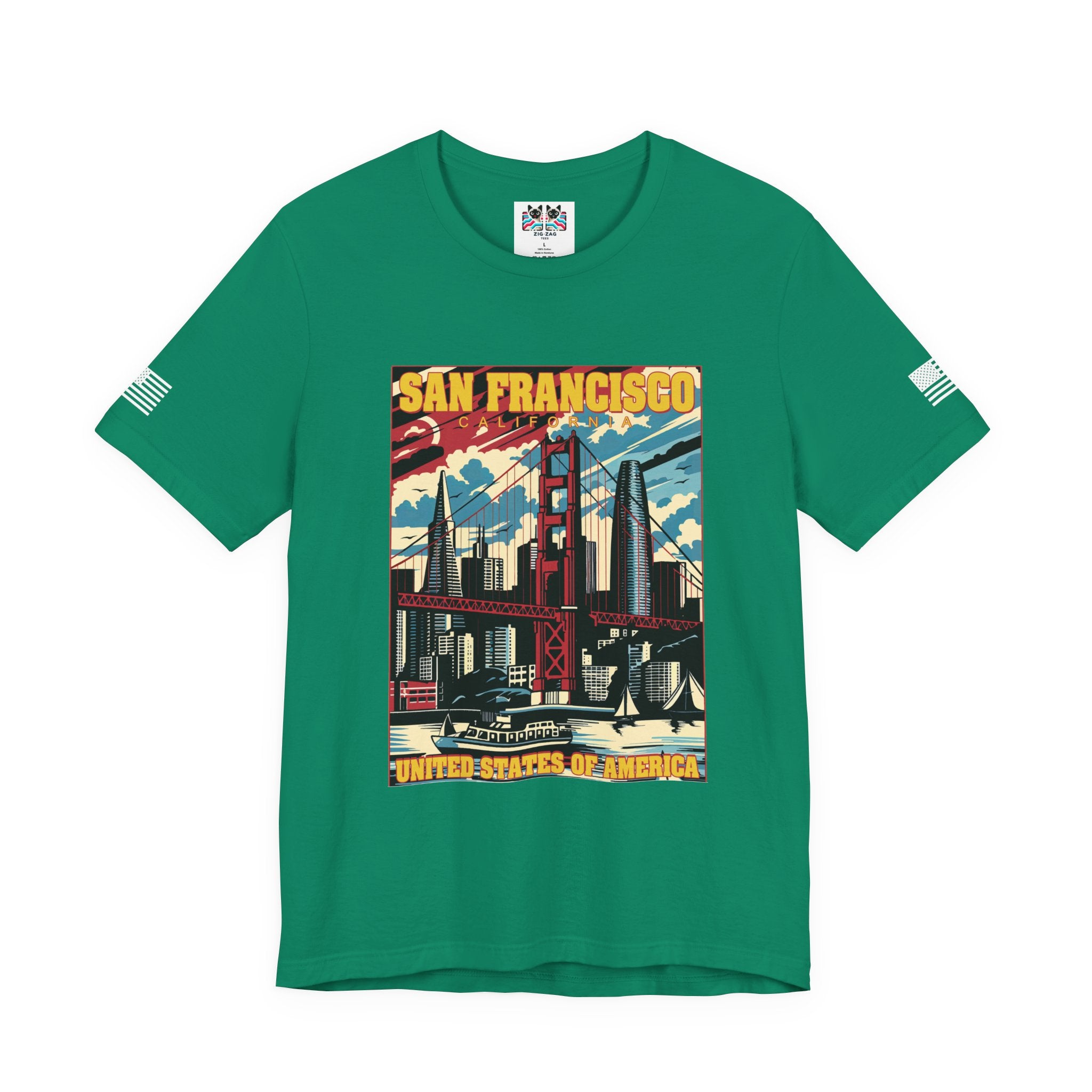 San Francisco California T-Shirt – Retro Americana Poster Style Graphic Tee United States of America