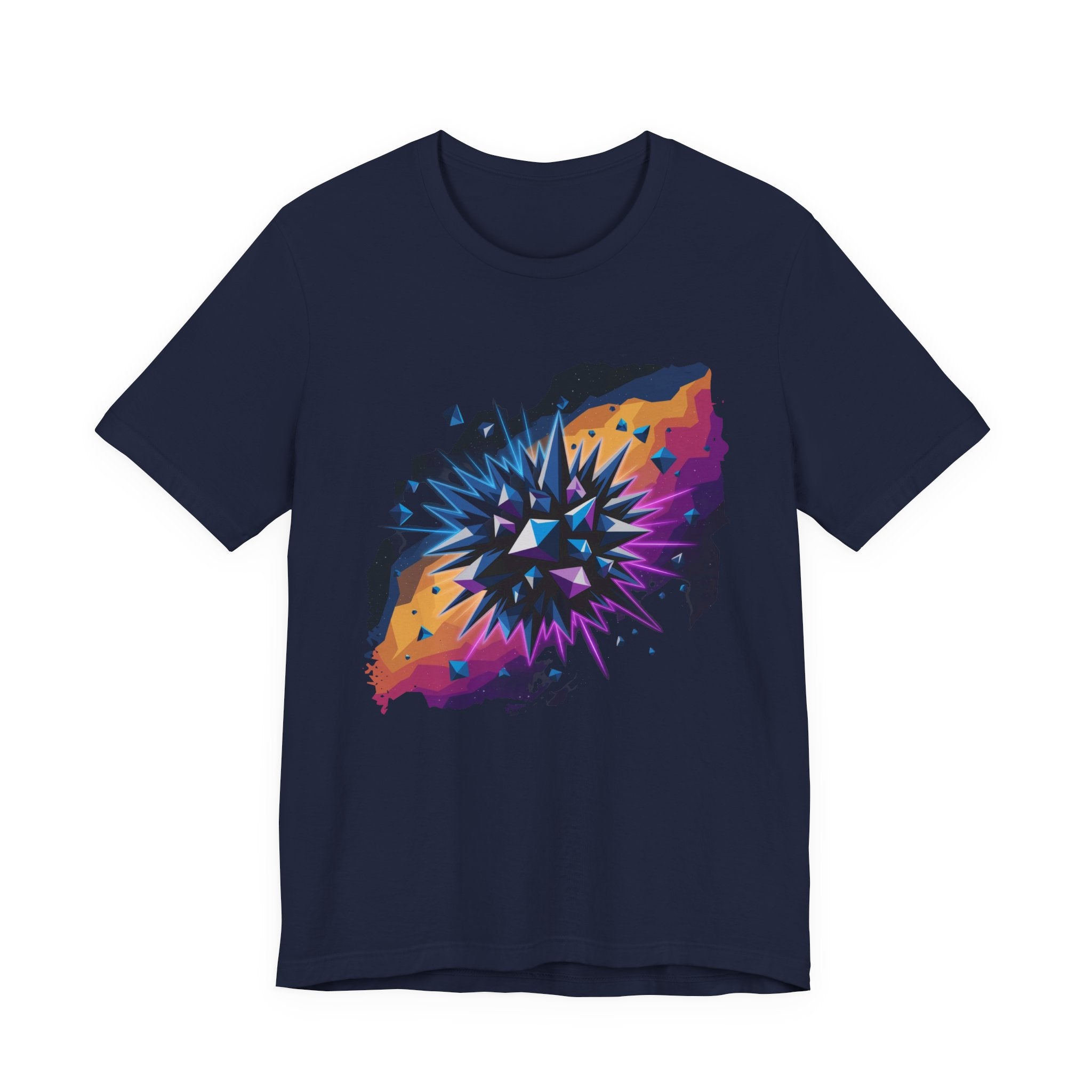 Polygon Burst – Colorful Polygon Explosion Graphic T-Shirt